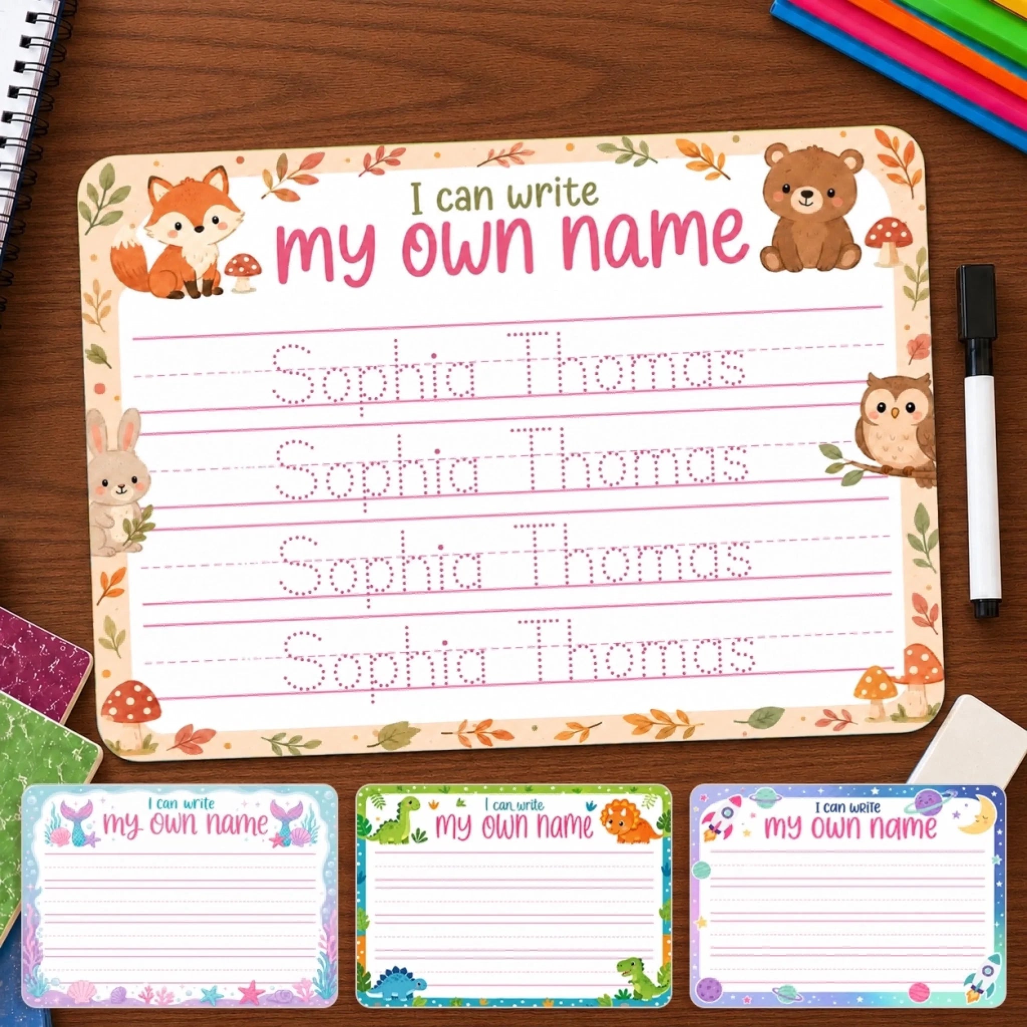 Custom Kids Acrylic Tracing Board Personalized Back To School Gift for Handwriting Practice