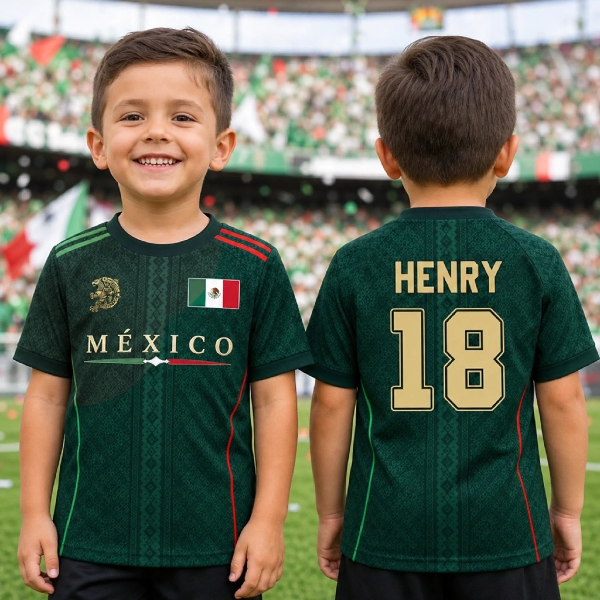 Custom Mexico Youth Soccer Jersey Personalized Birthday Gift for Kids Football Fans