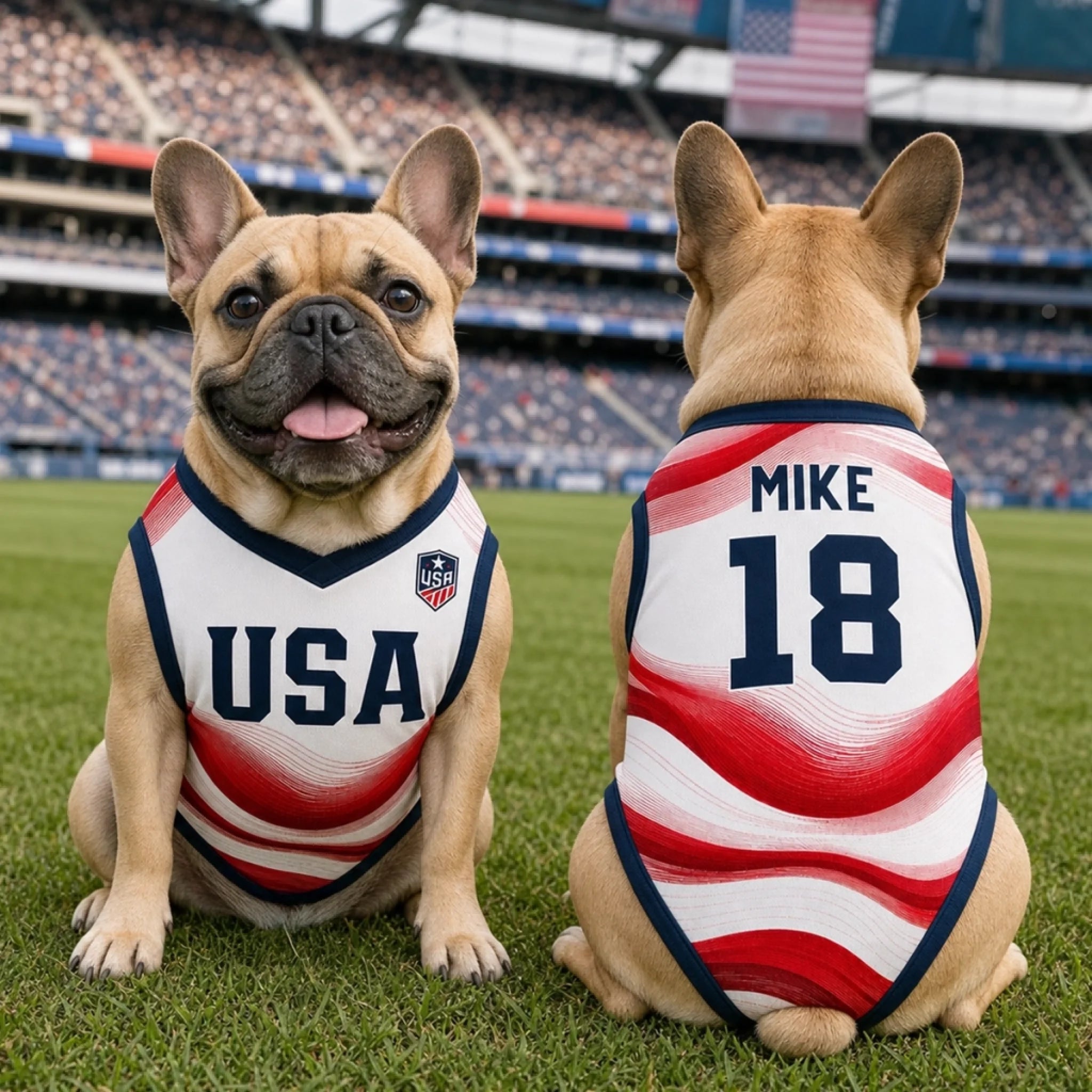 Custom USA World Football Pet Jersey Personalized Dog Cat Birthday Gift for Football Lovers