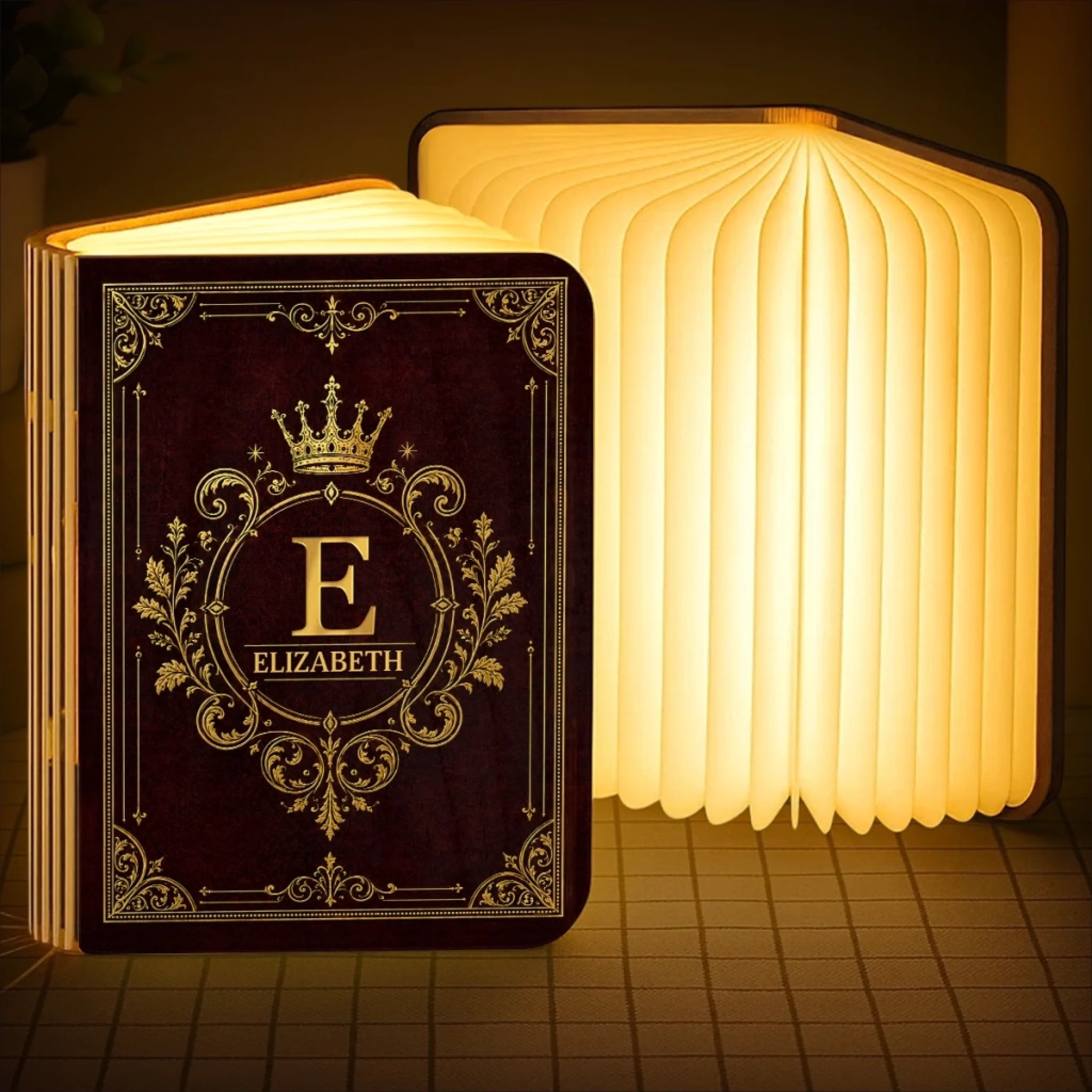 Custom Foldable LED Magic Book Lamp, Personalized Bookish Gift for Book Lovers