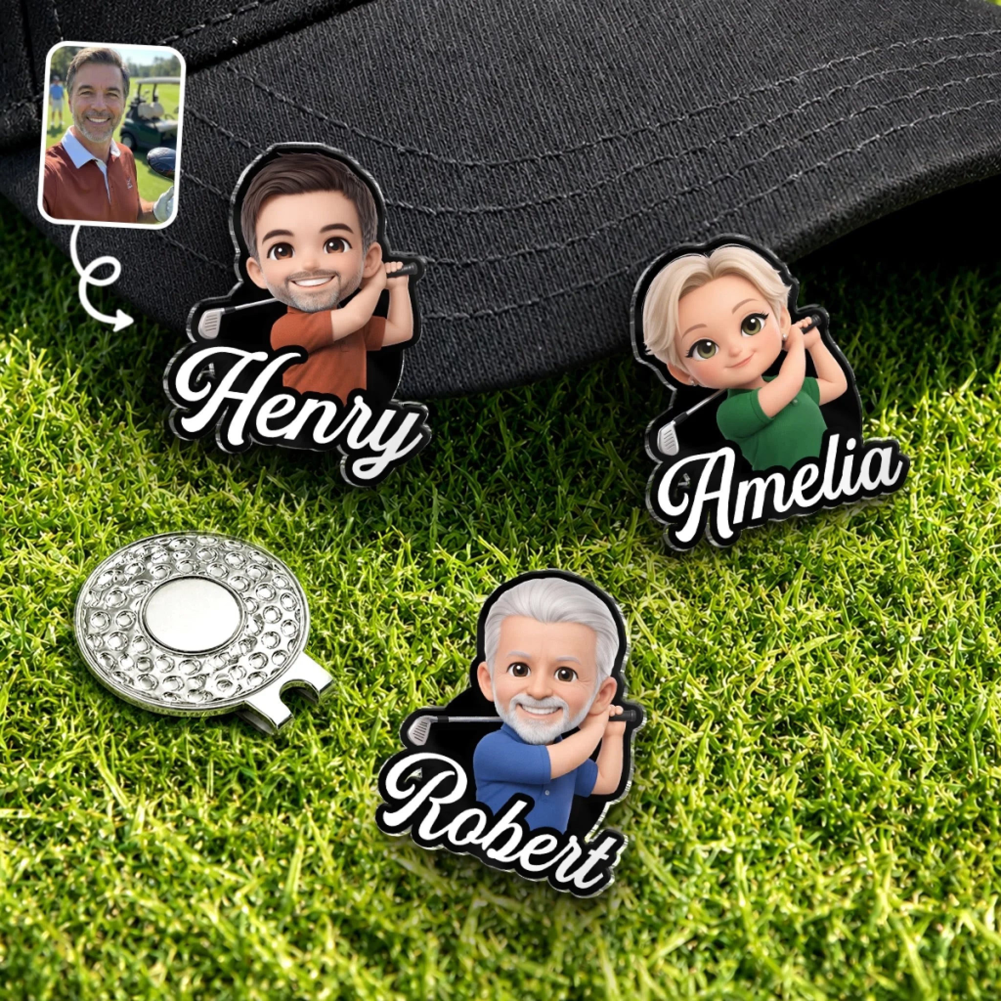 Custom Golf Ball Marker, Personalized Birthday Gift for Golf Lovers - Chasing Birdies Not Worries