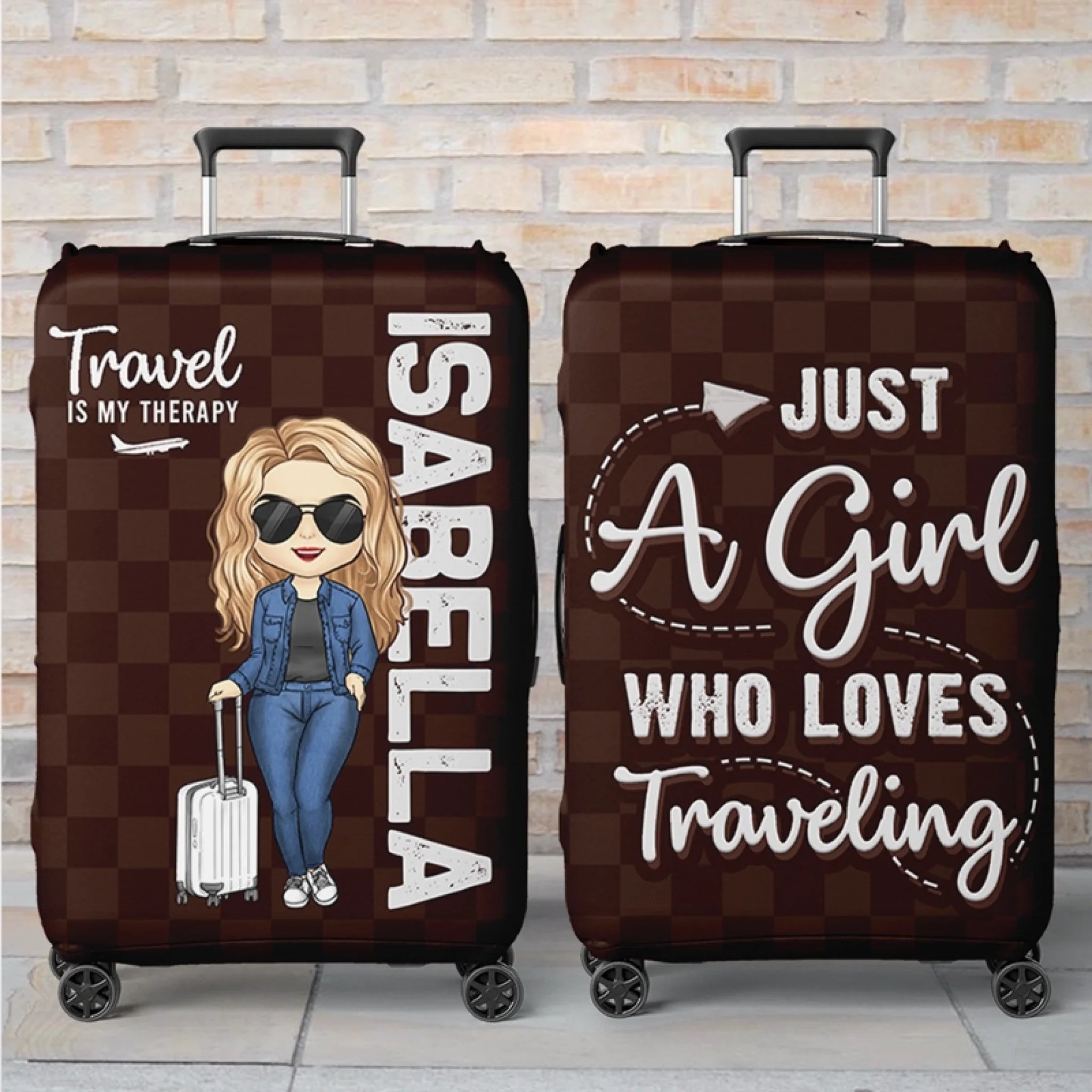 Custom Luggage Cover Personalized The Sky Is Calling Summer Travel Gift for Family