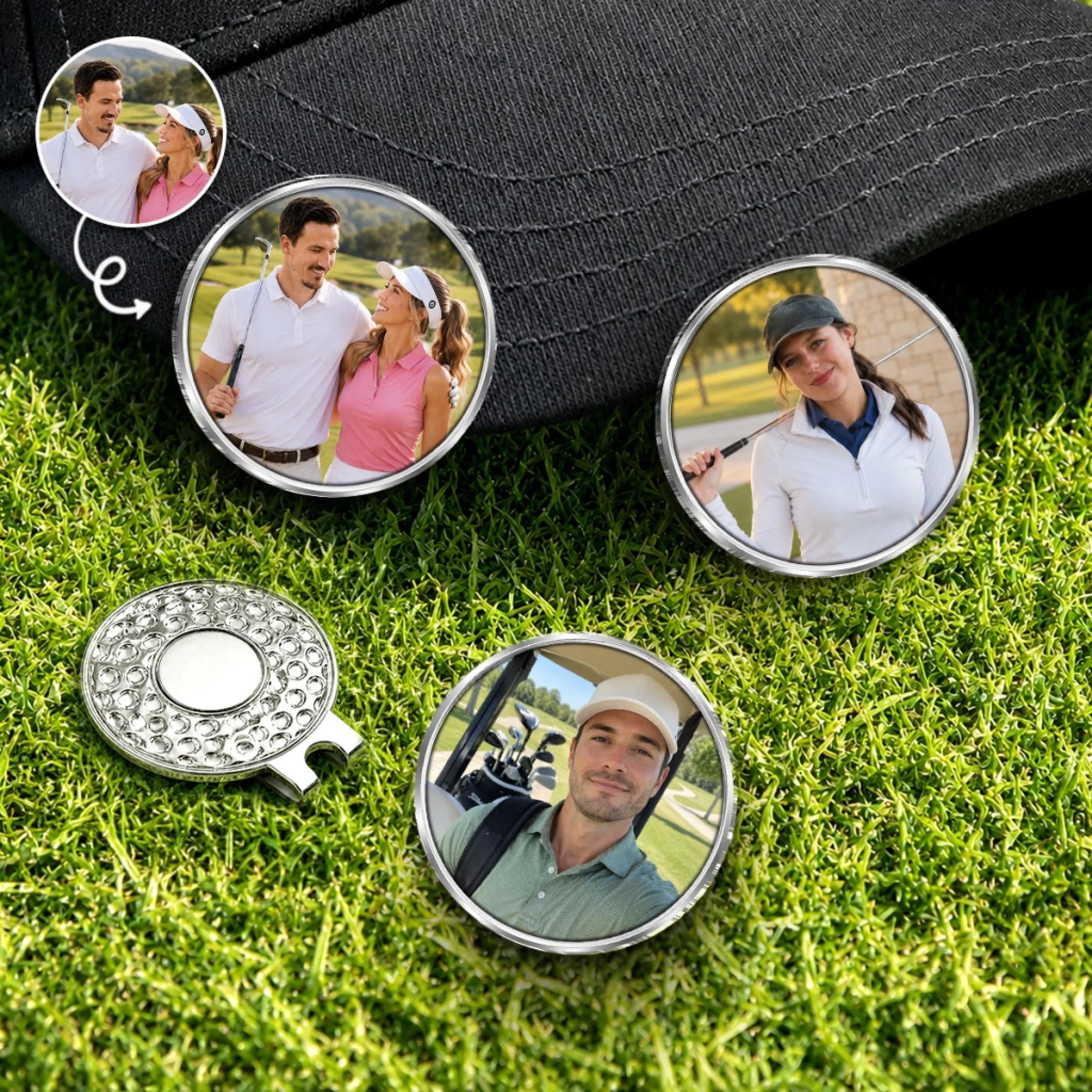 Custom Photo Golf Ball Marker Personalized Birthday Gift for Golf Lovers and Sports Fans