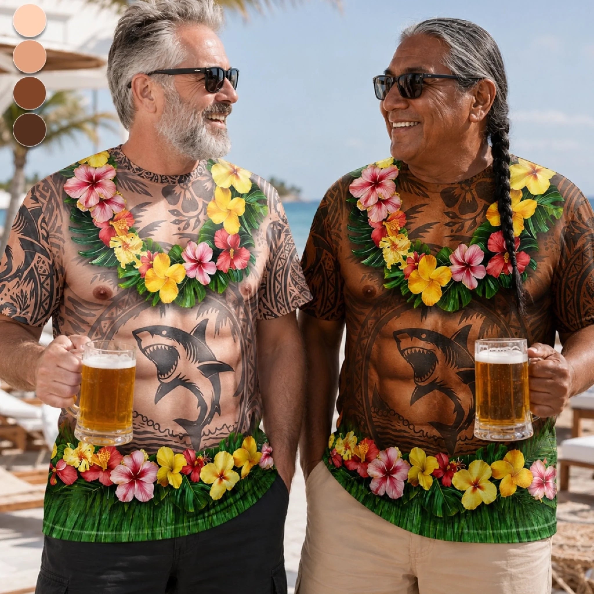 Custom Funny AOP T-Shirt for Men, Personalized Birthday Gift, Aloha and Chill Tee