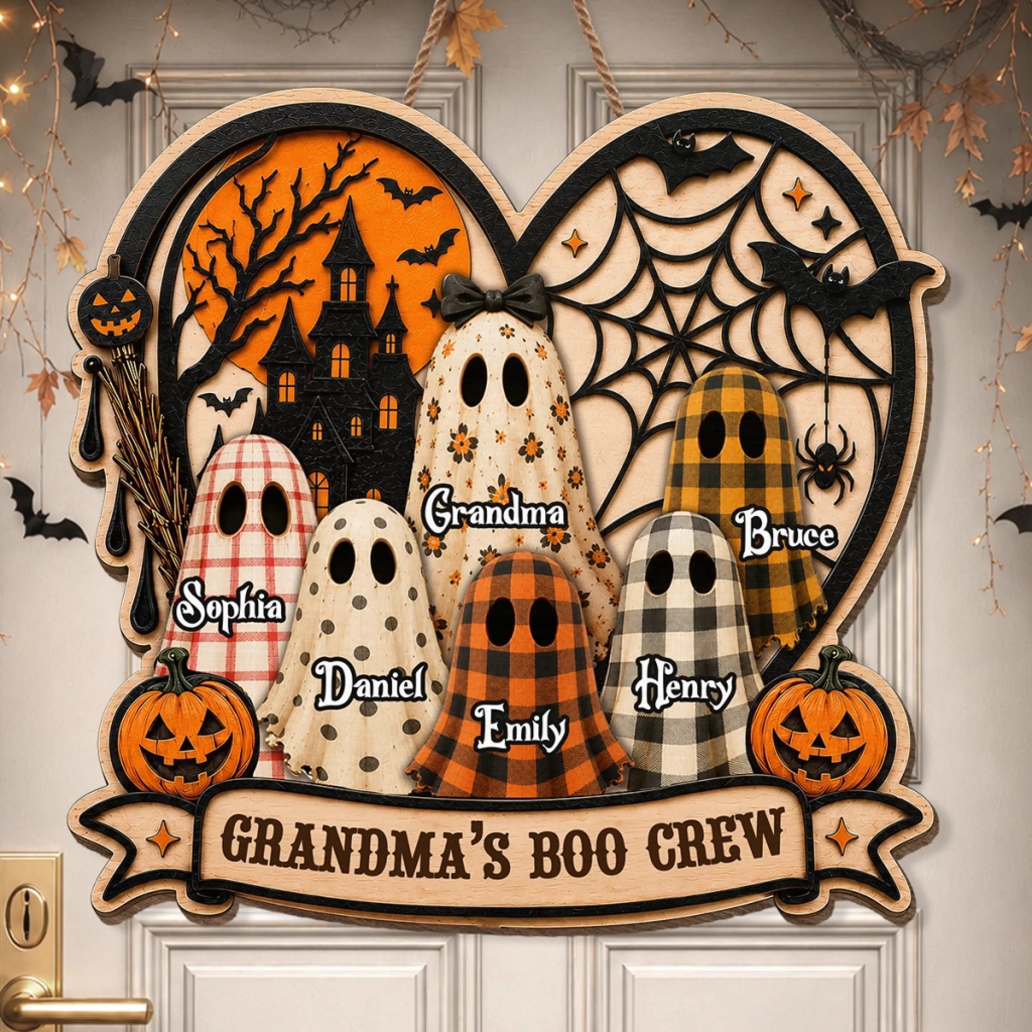 Custom Wood Sign Personalized My Favorite Little Boos Halloween Gift for Mom or Grandma