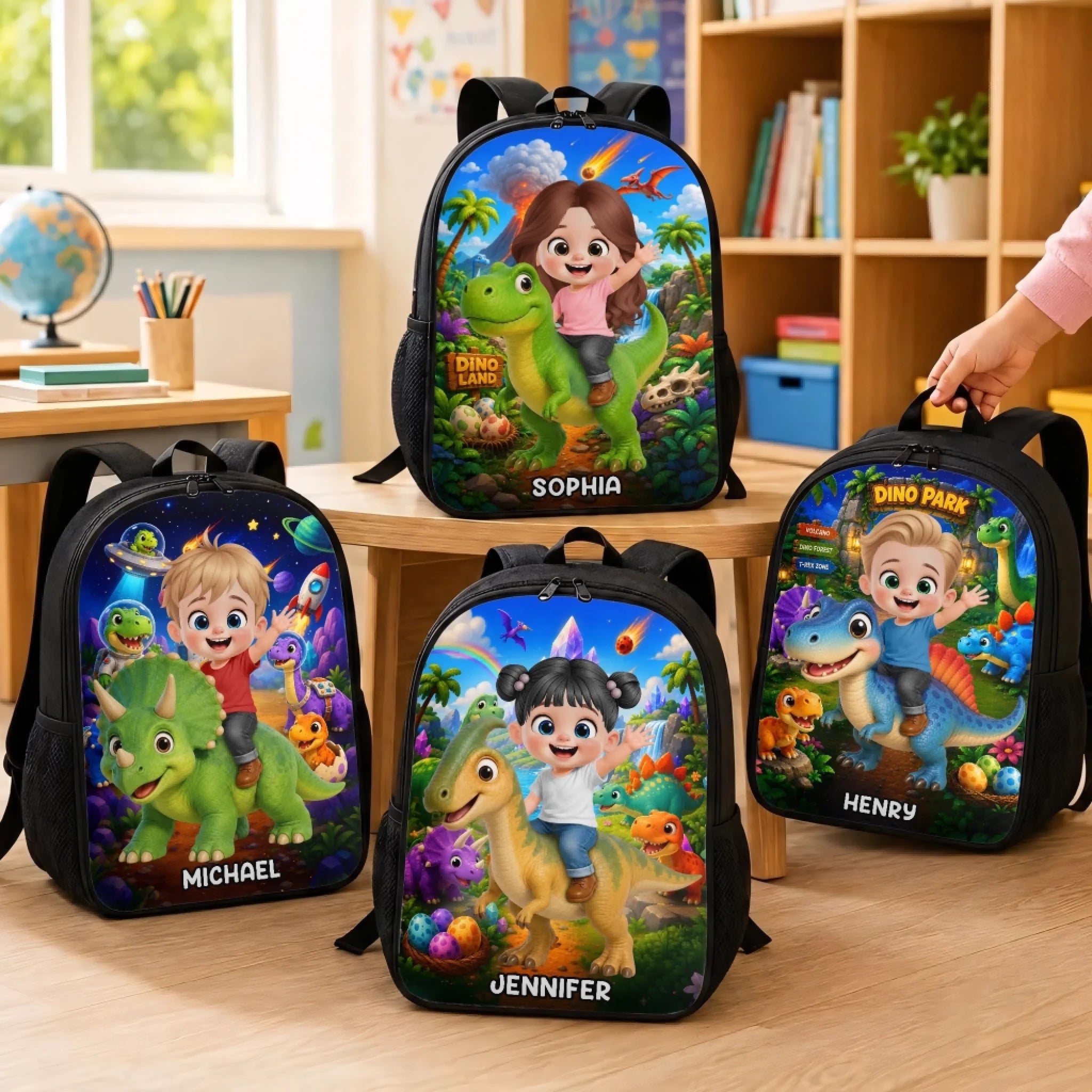 Custom Kids Front Printed Backpack, Personalized Back to School Gift – Roar Into Fun