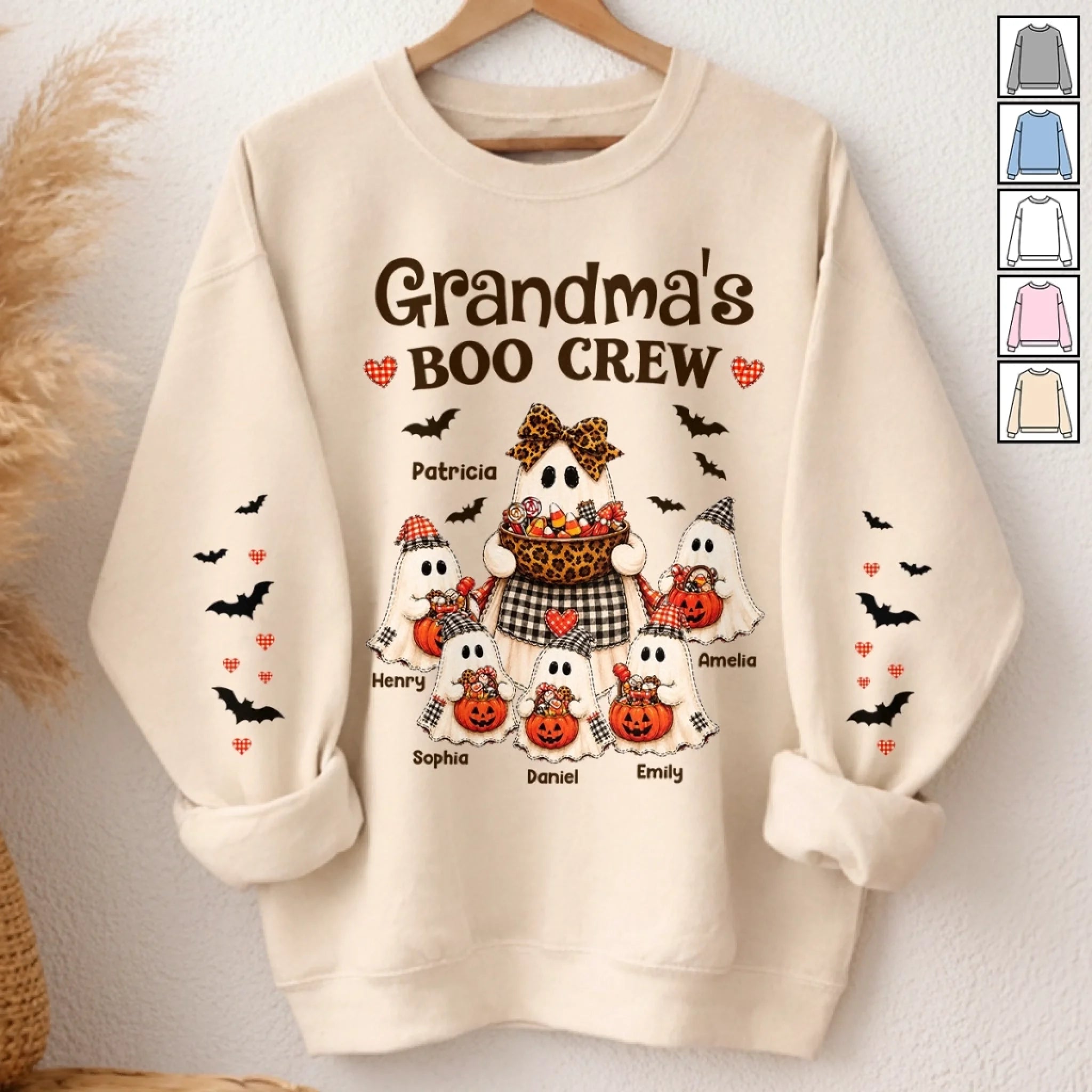 Custom Unisex Hoodie or Sweater, Personalized My Favorite Little Boos Halloween Gift for Mom or Grandma