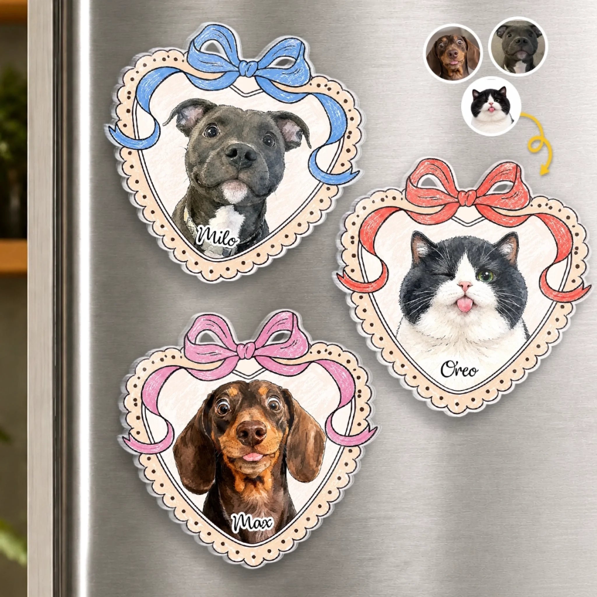 Custom Photo Acrylic Fridge Magnet Personalized Pet Memorial Gift for Dog Cat Lovers and Pet Parents