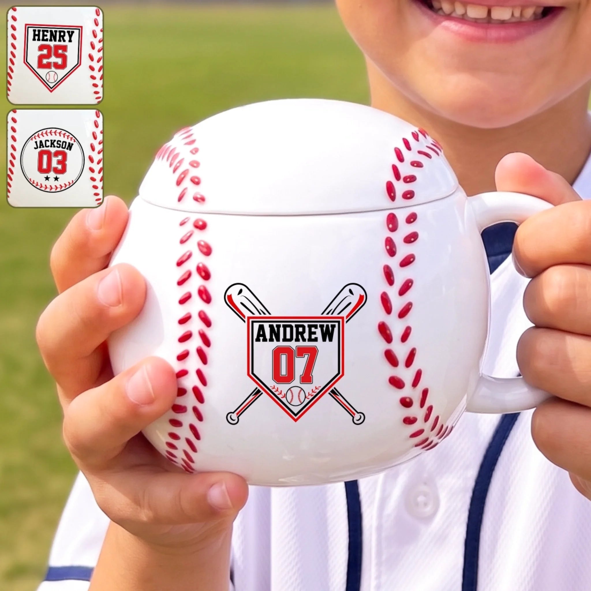 Custom Ceramic Baseball Coffee Mug, Personalized Birthday Gift for Baseball Lovers and Sports Fans