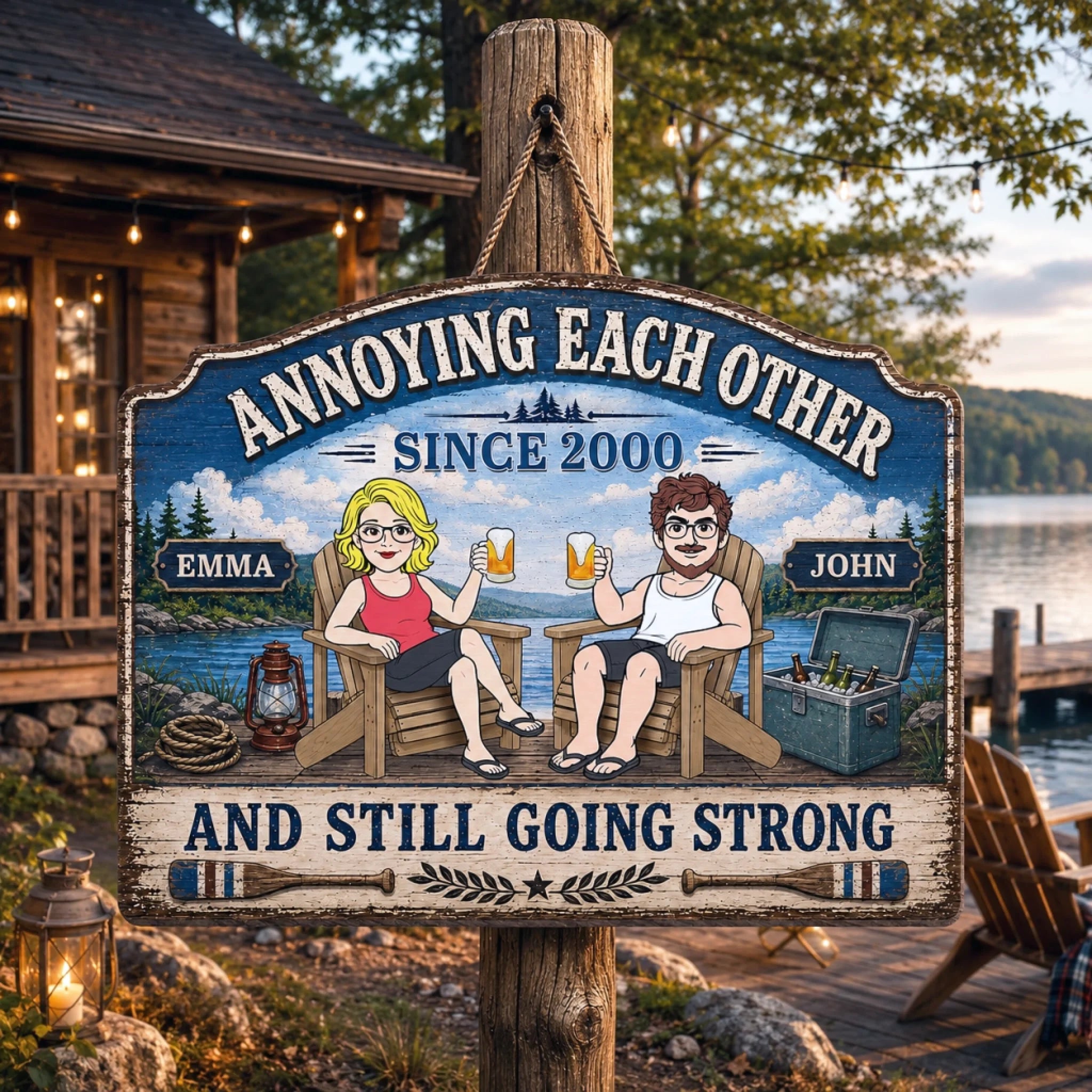 Custom Wood Sign Personalized Anniversary Wedding Gift for Husband Wife Him Her Create Your Own Path