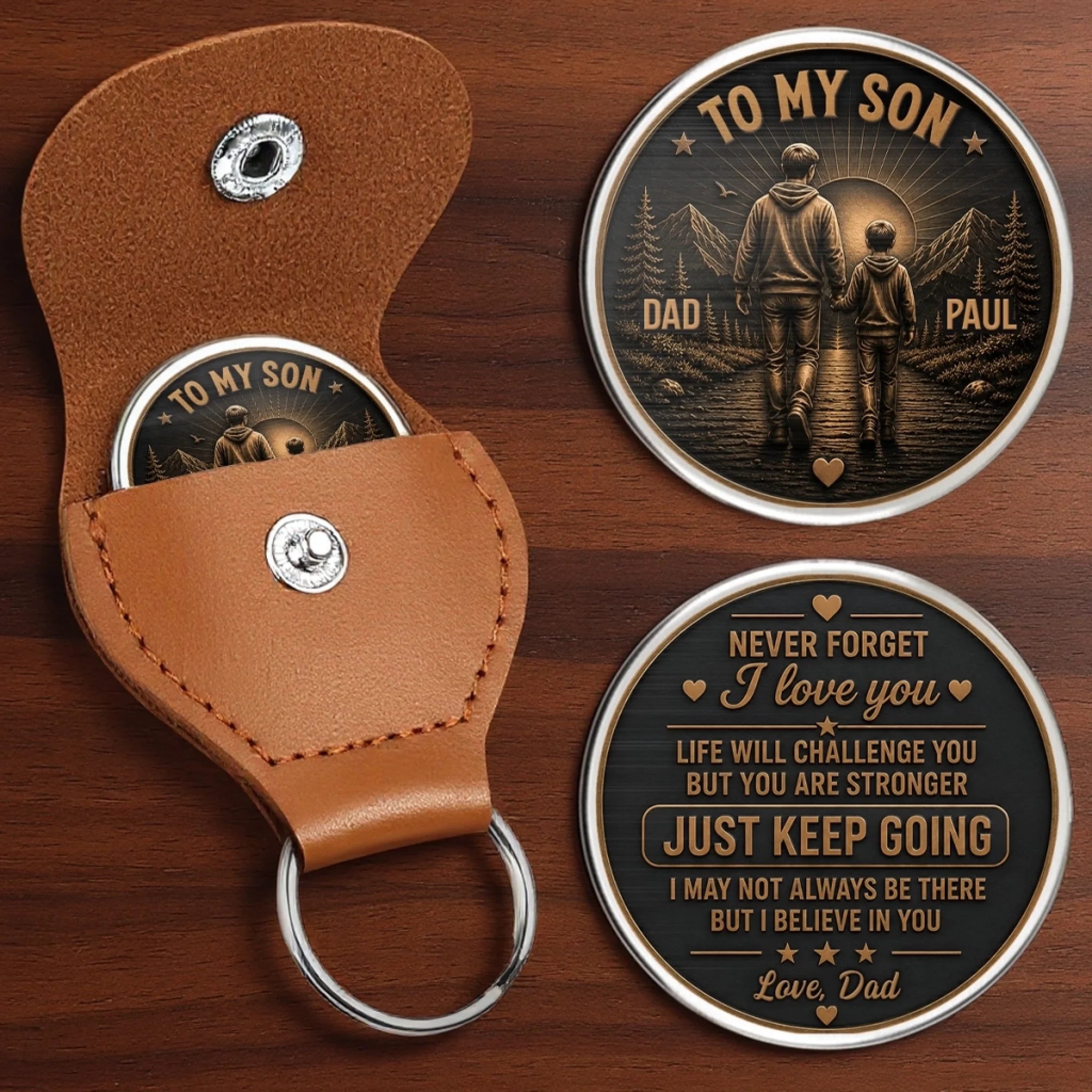 Custom Pocket Hug Personalized Birthday Gift for Son, Believe In Yourself Keepsake Token