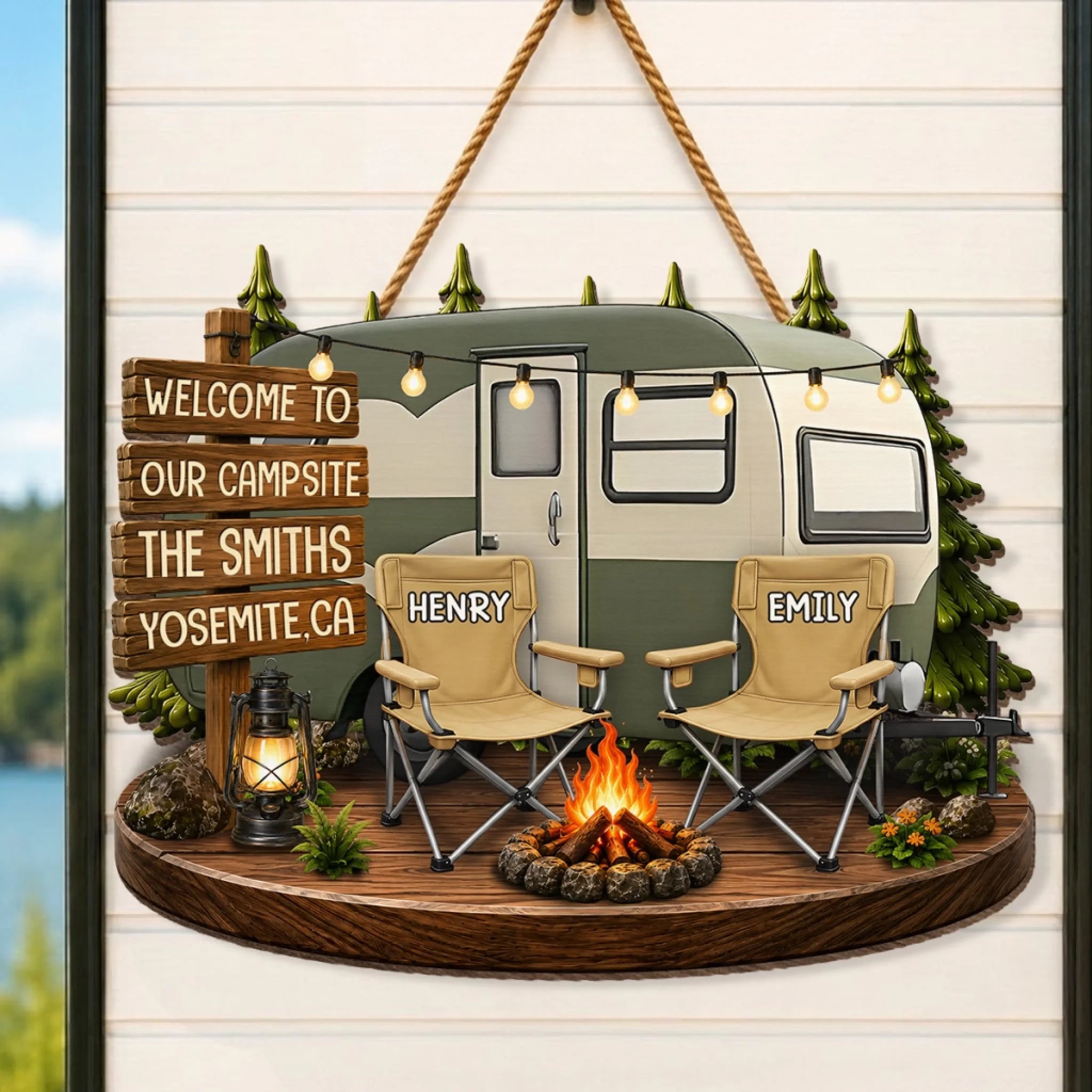 Custom Wood Sign Personalized Welcome To Our Campsite Birthday Gift For Campers Family