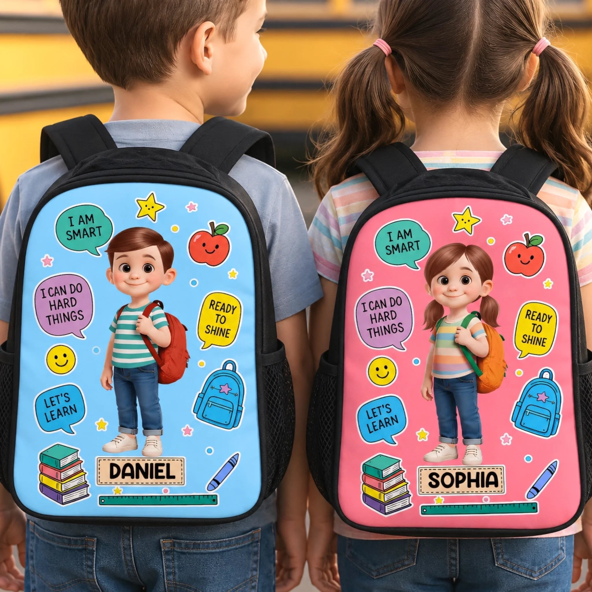 Custom Kids Front Printed Backpack, Personalized Back to School Gift - I Am Capable of Amazing Things