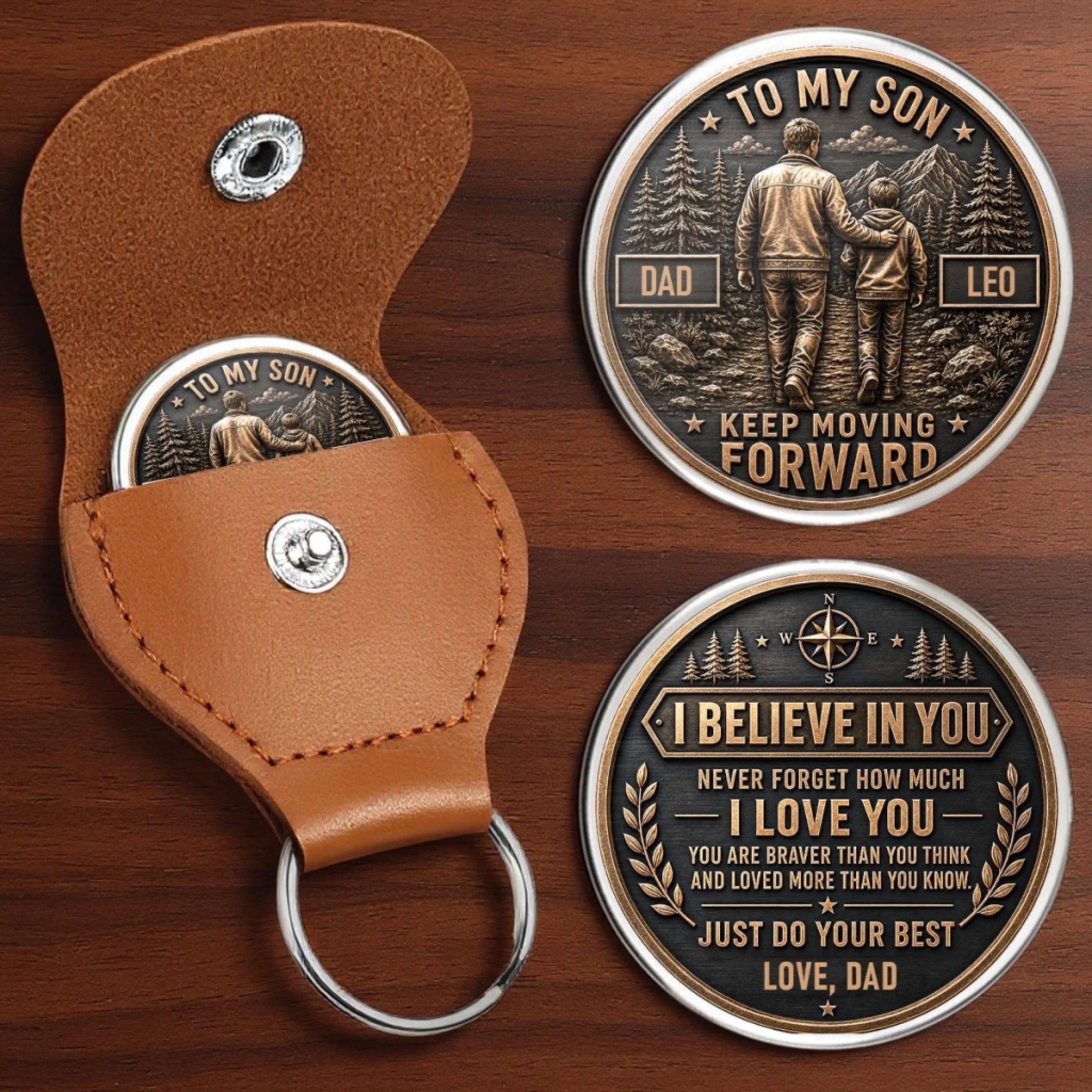 Custom Pocket Hug for Son, Personalized Birthday Gift, Wherever Life Takes You Keepsake