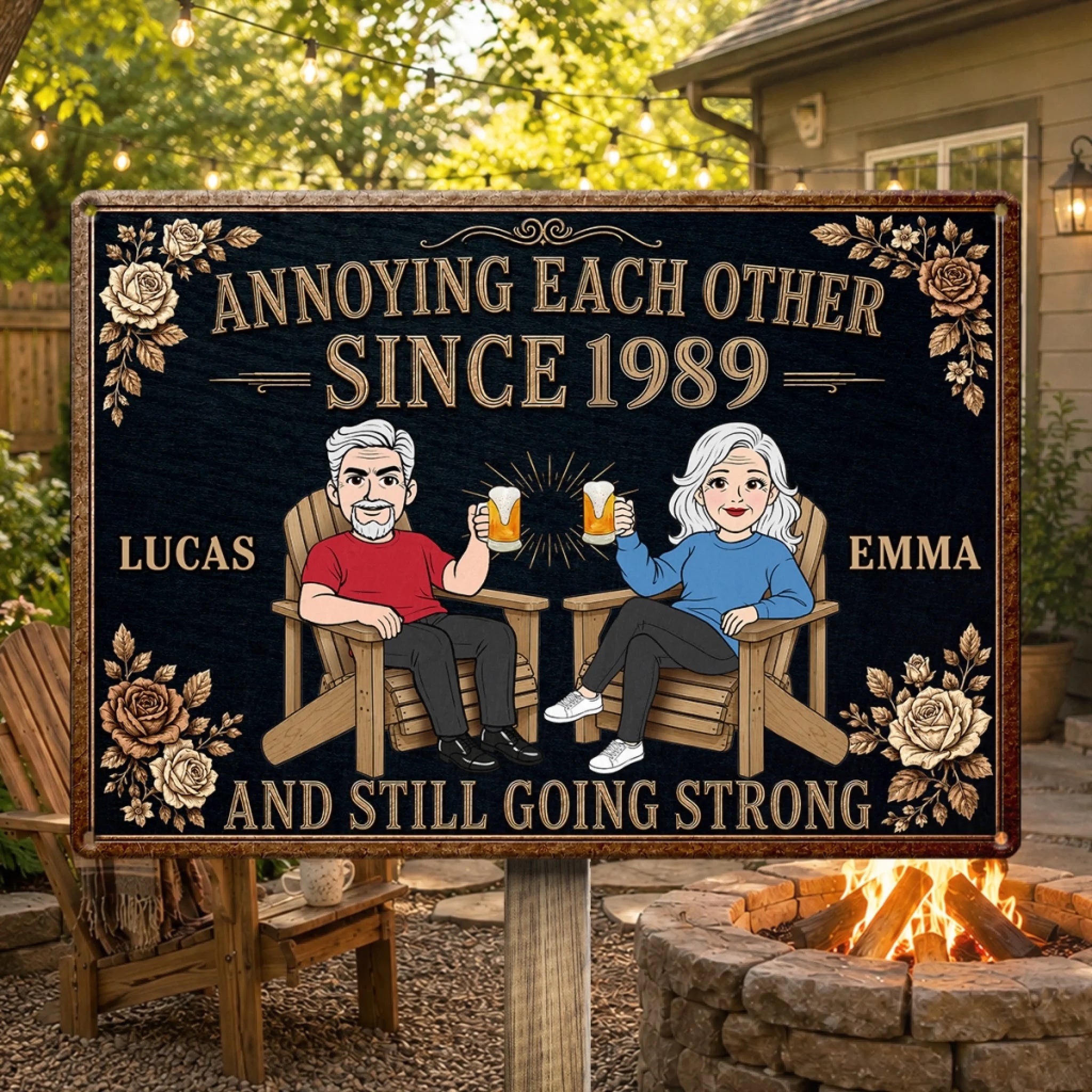 Personalized Custom Home Decor Metal Sign, Anniversary or Wedding Gift for Husband and Wife