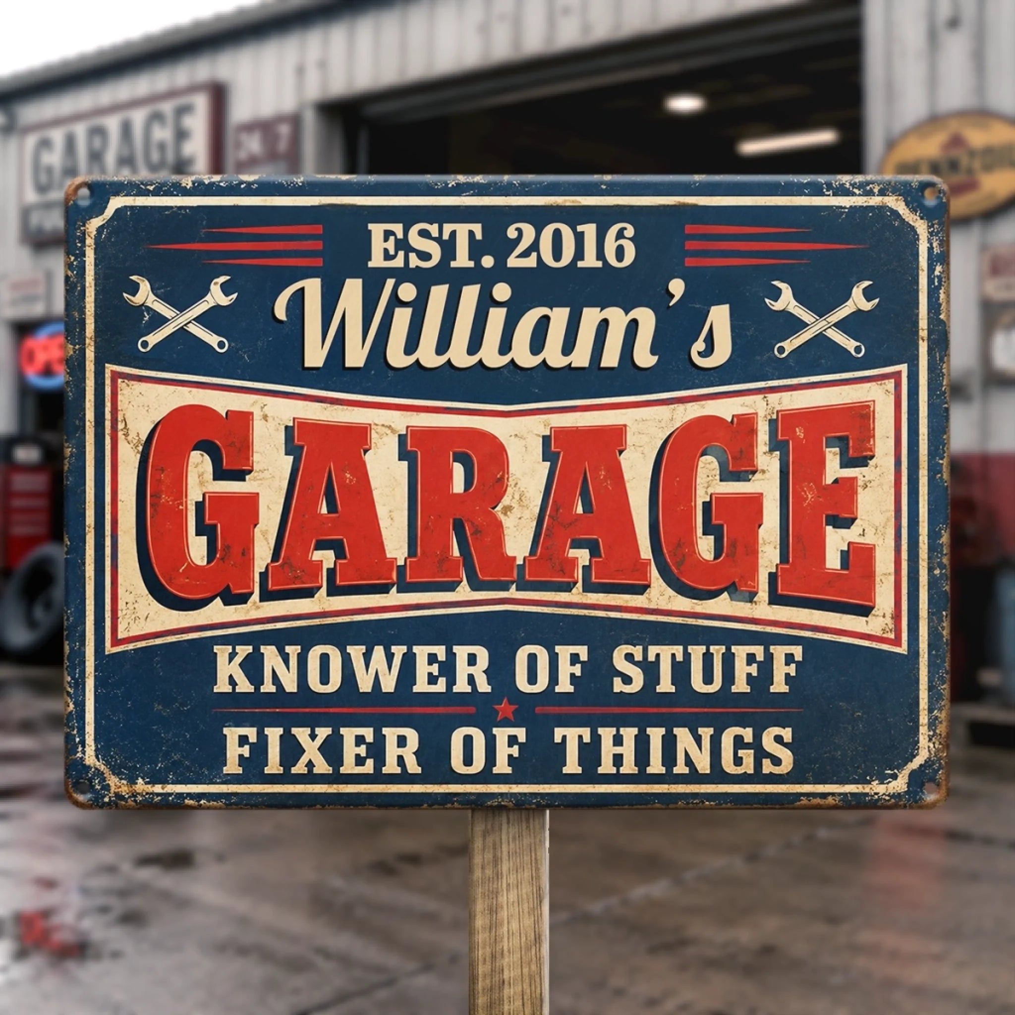 Custom Mechanic Home Decor Metal Sign - Personalized Gift for Husband Dad Son Grandpa or Brother
