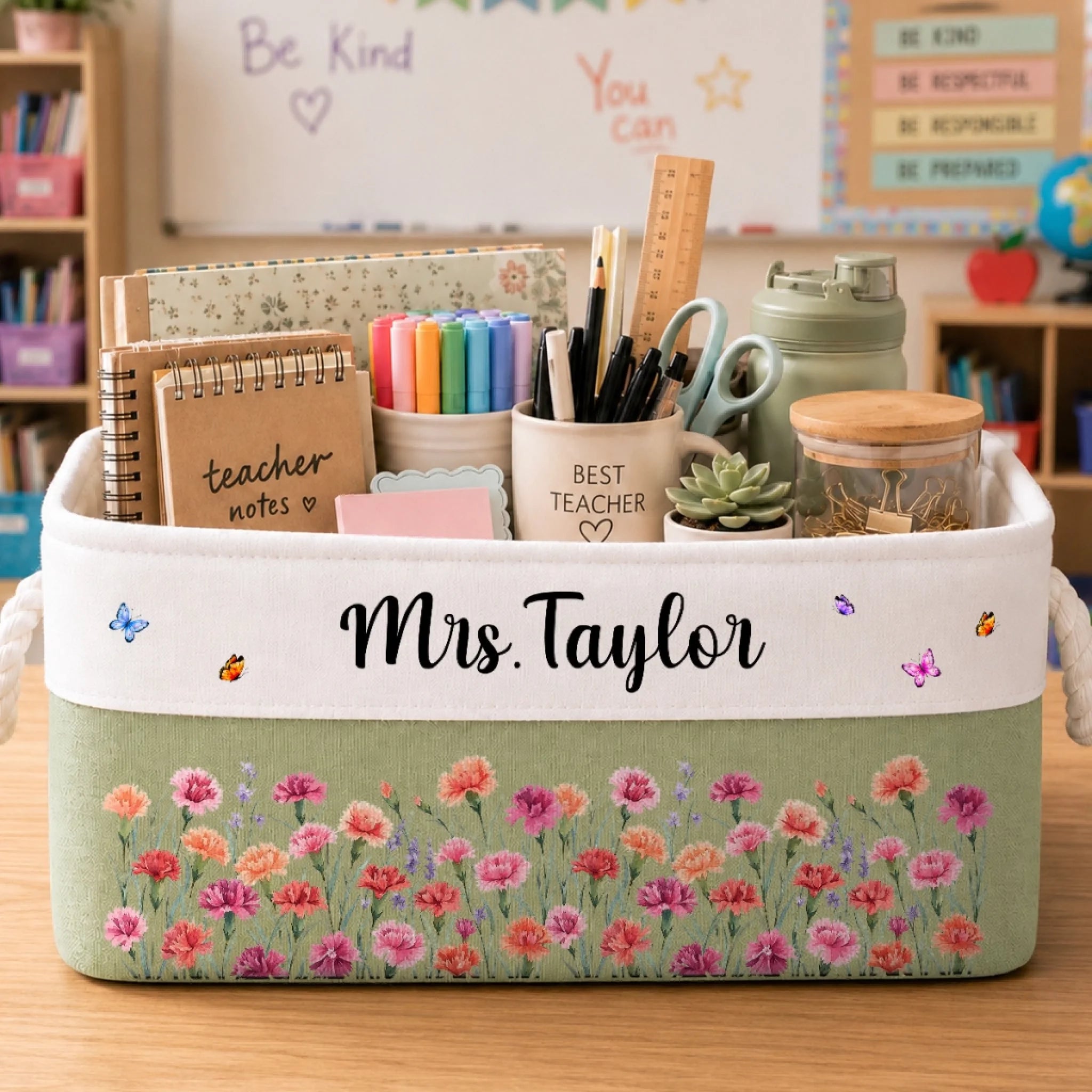 Custom Storage Basket, Personalized Birthday Gift for Wife, Daughter, Mom, Sisters, Grandma