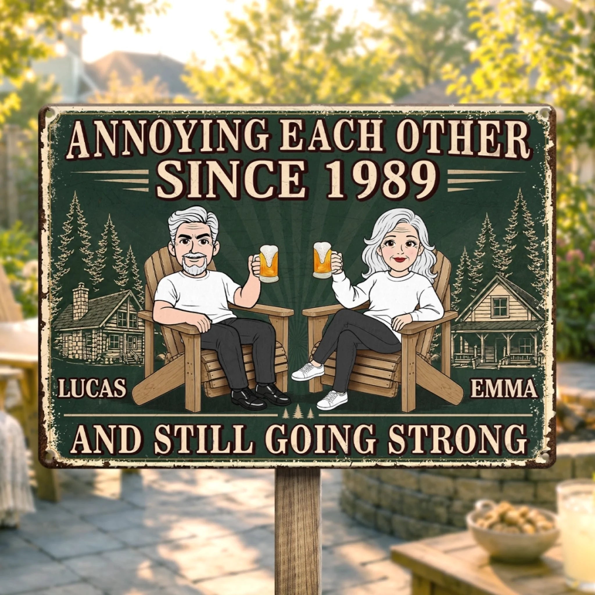 Personalized Custom Home Decor Metal Sign, Anniversary Wedding Gift for Husband and Wife