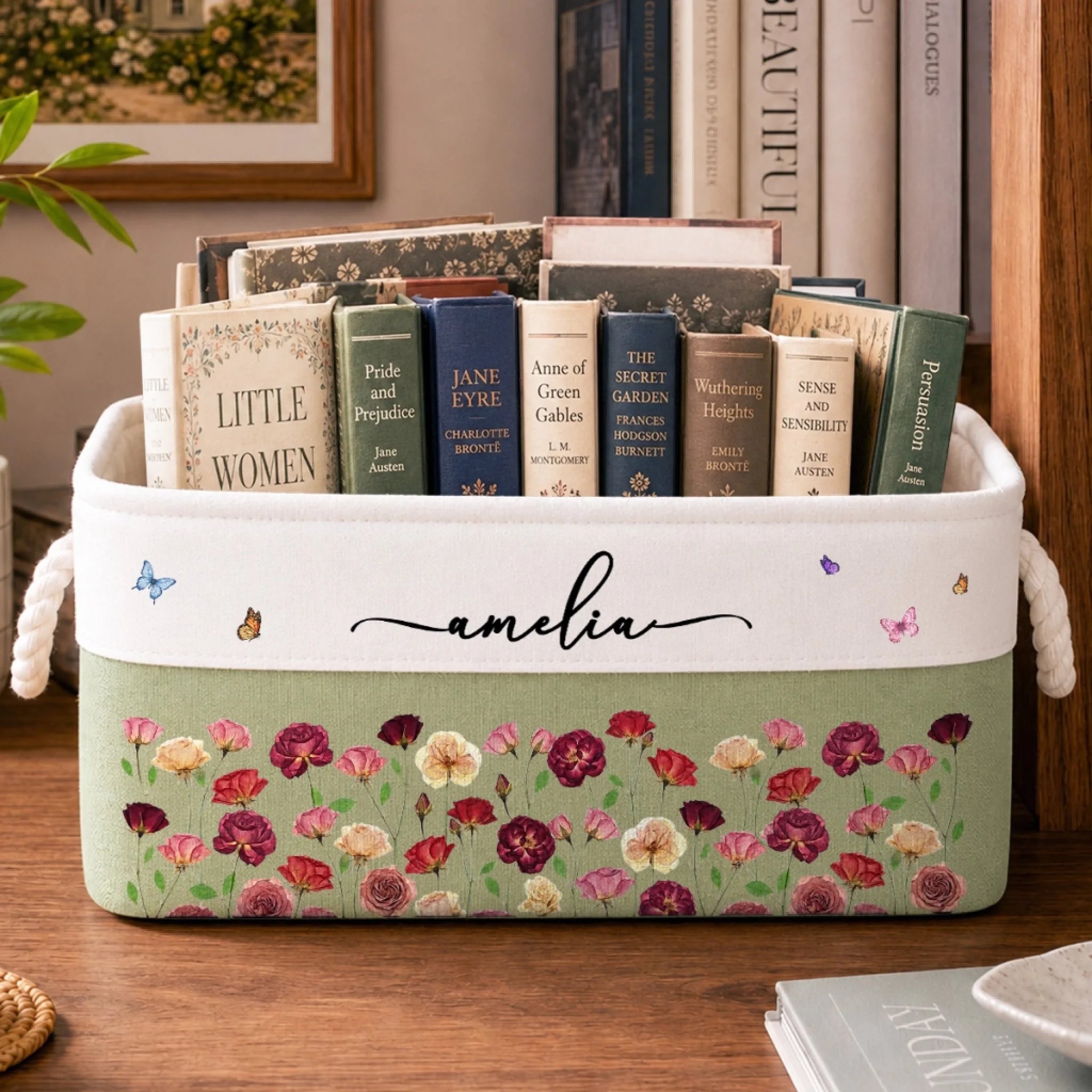 Custom Storage Basket Personalized Birthday Gift for Wife Daughter Mom Grandma Sister or Bestie