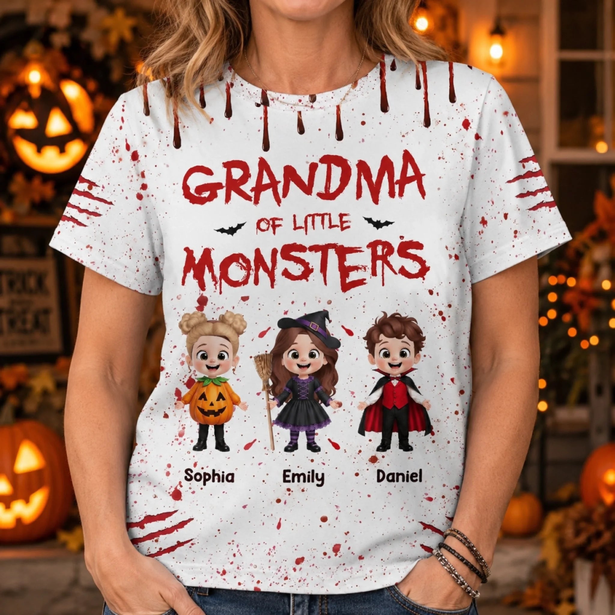 Custom Too Cute To Spook T-Shirt, Personalized Halloween Birthday Gift for Mom or Grandma