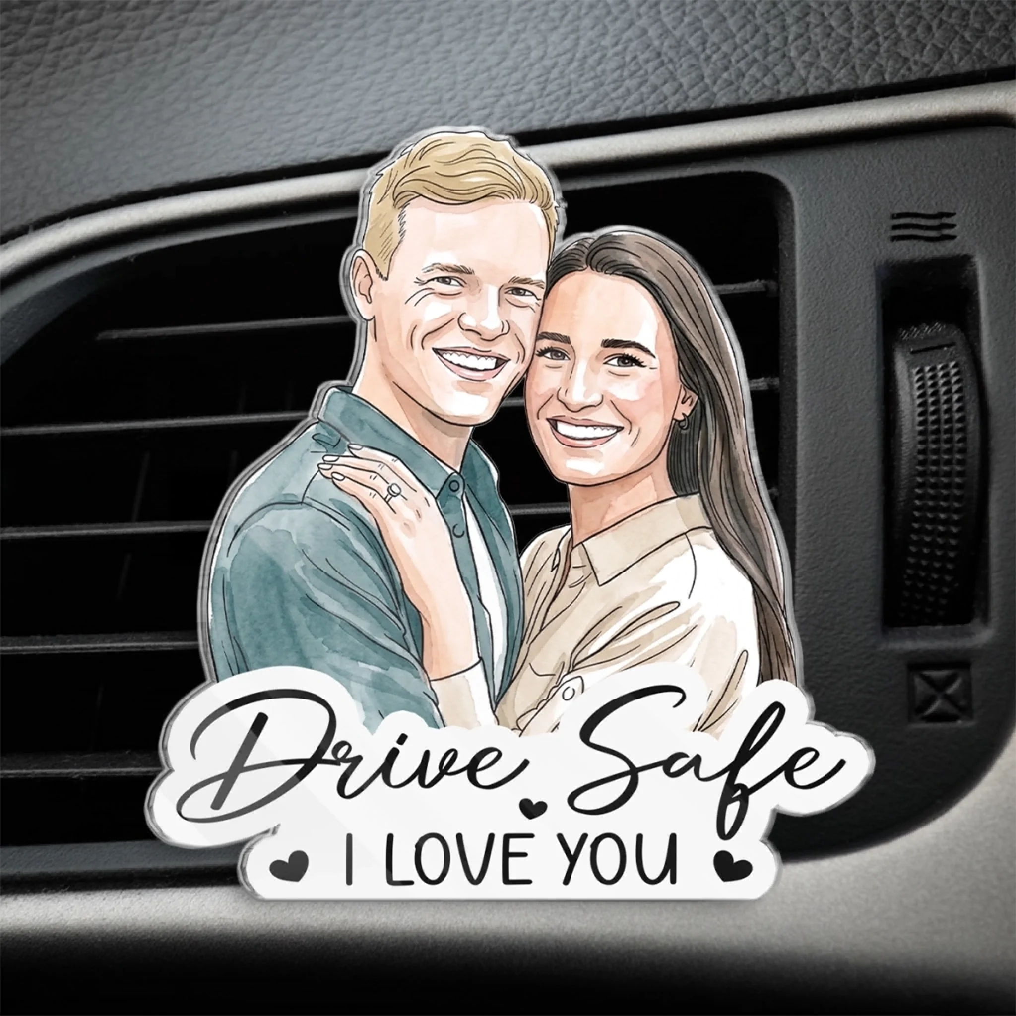 Custom Photo Acrylic Car Vent Clip Personalized Anniversary Wedding Gift for Husband or Wife