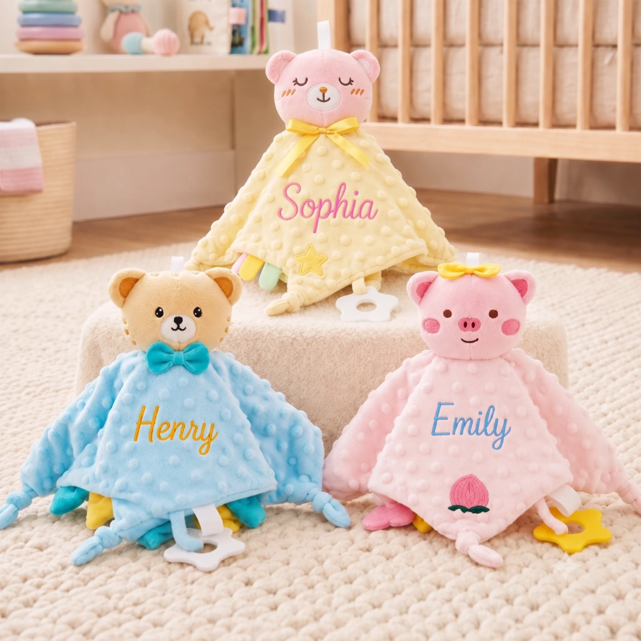 Custom Baby Lovey Personalized Baby Shower or Gender Reveal Gift for New Moms Dads and Parents