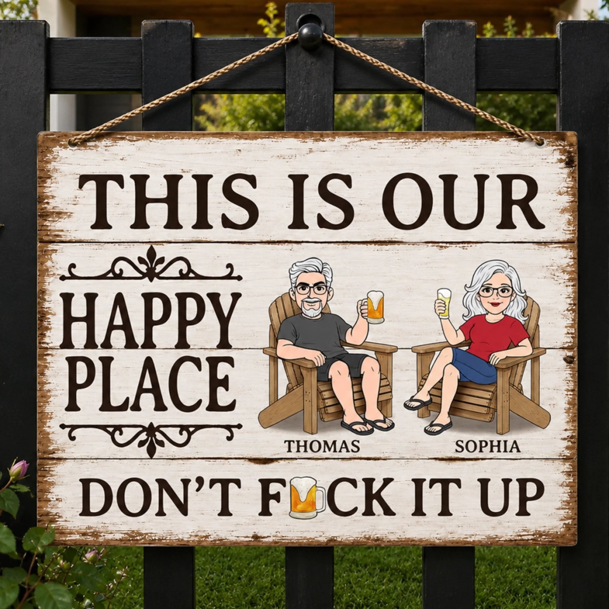 Custom Wood Sign Personalized Our Favorite Place Anniversary Wedding Gift for Husband and Wife