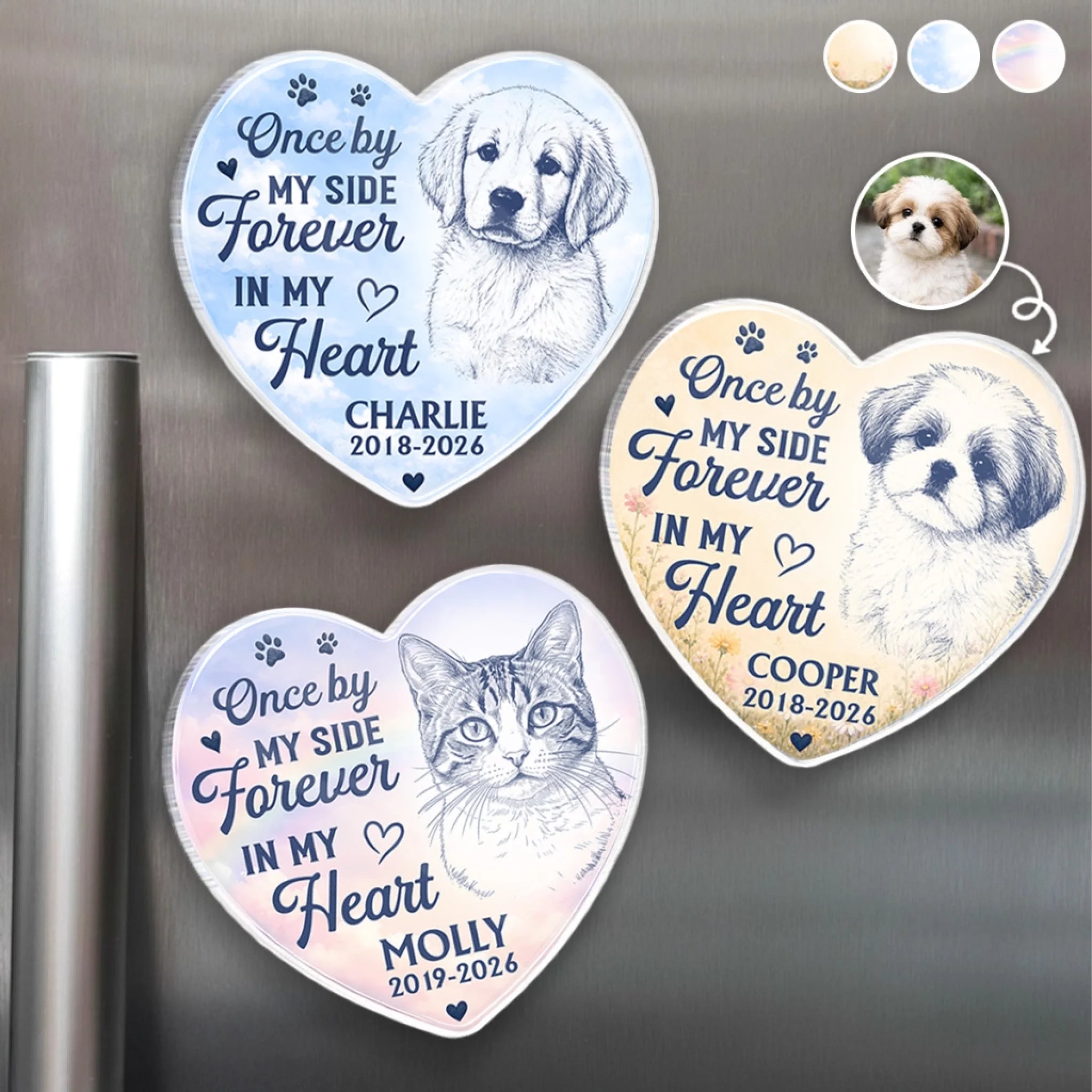 Custom Photo Acrylic Fridge Magnet Personalized Pet Memorial Sympathy Gift for Dogs and Cats