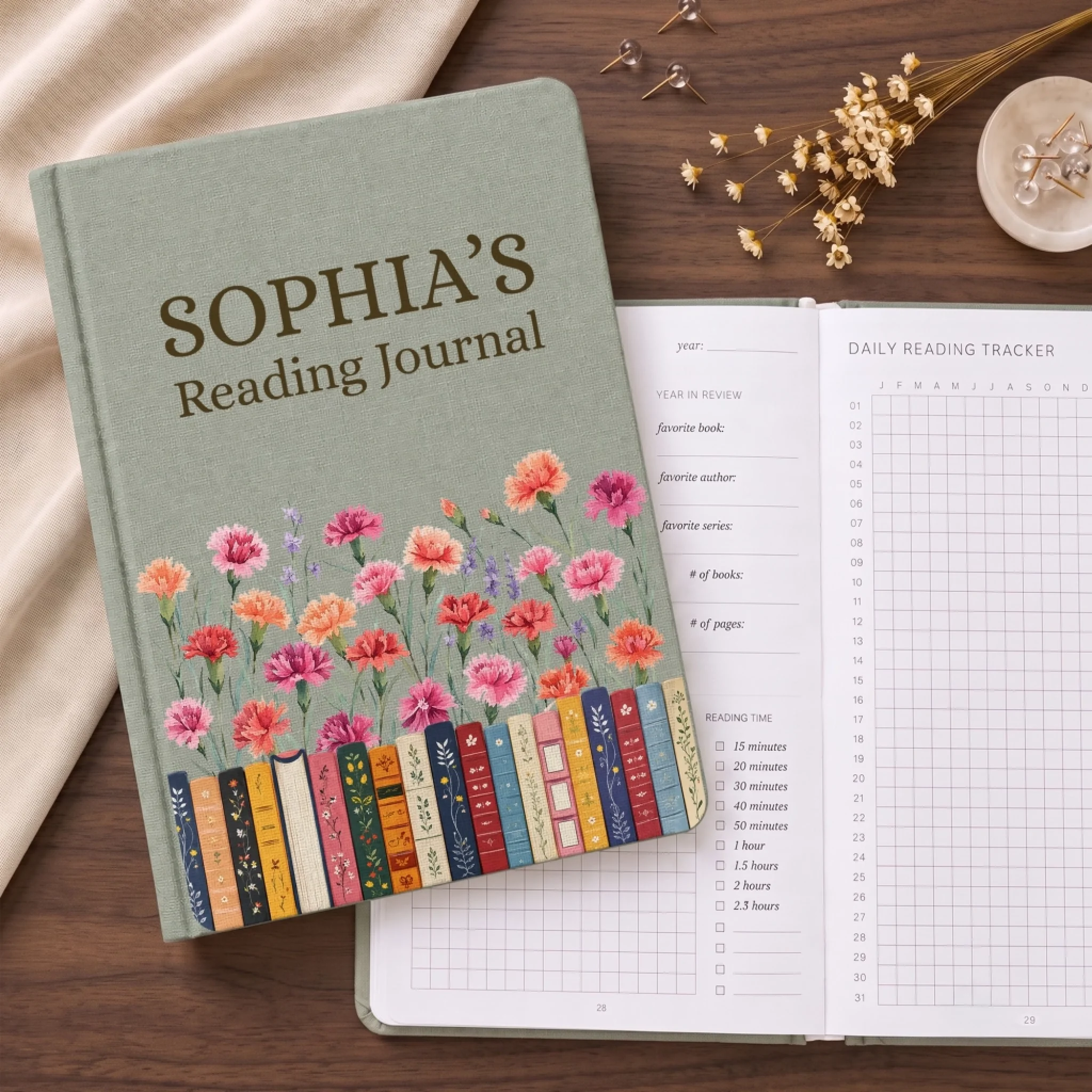 Personalized Custom Reading Journal, Bookish Gift for Book Lovers and Readers, Pages Full of Magic