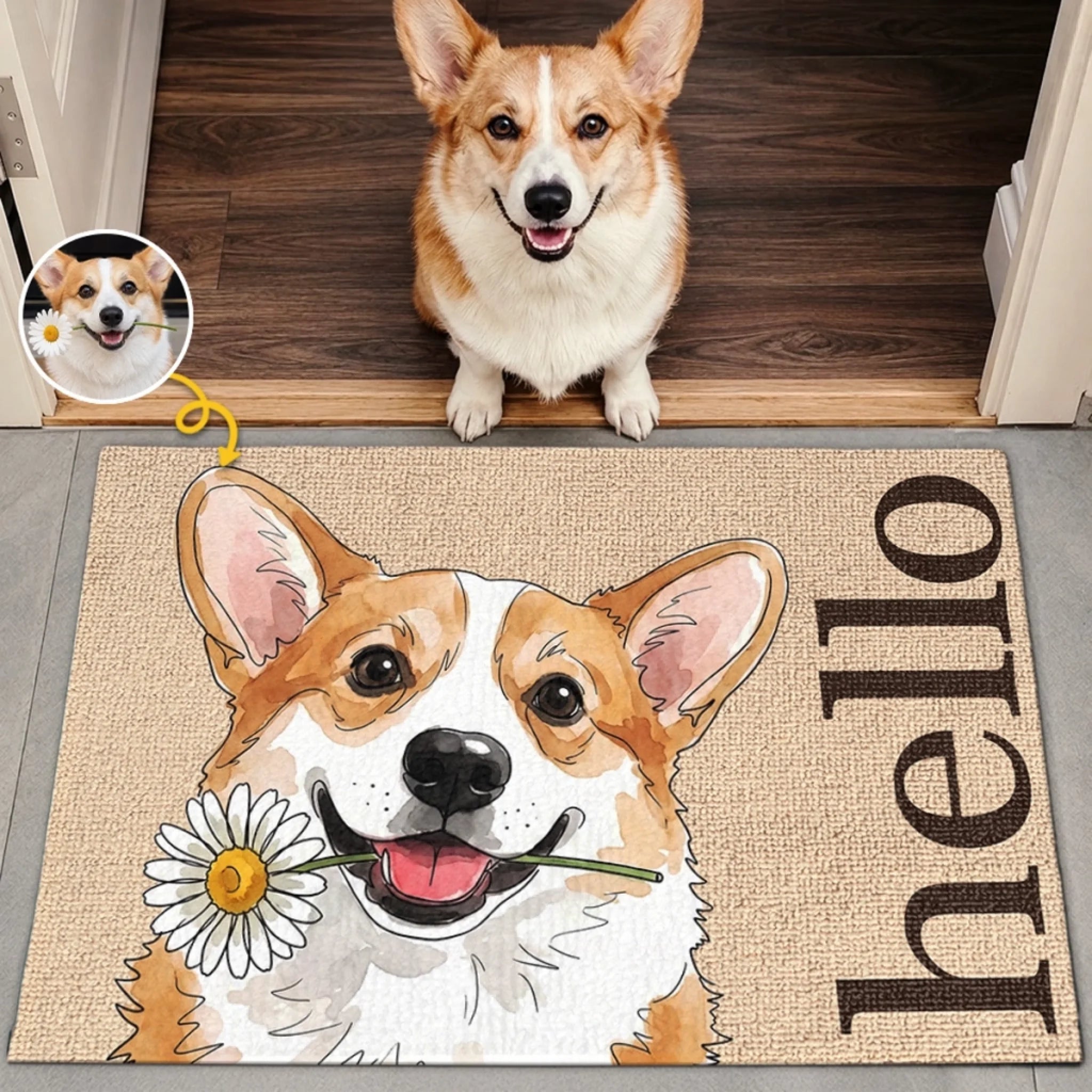 Custom Photo Decorative Doormat, Personalized Welcome Home Mat Gift for Dog and Cat Lovers