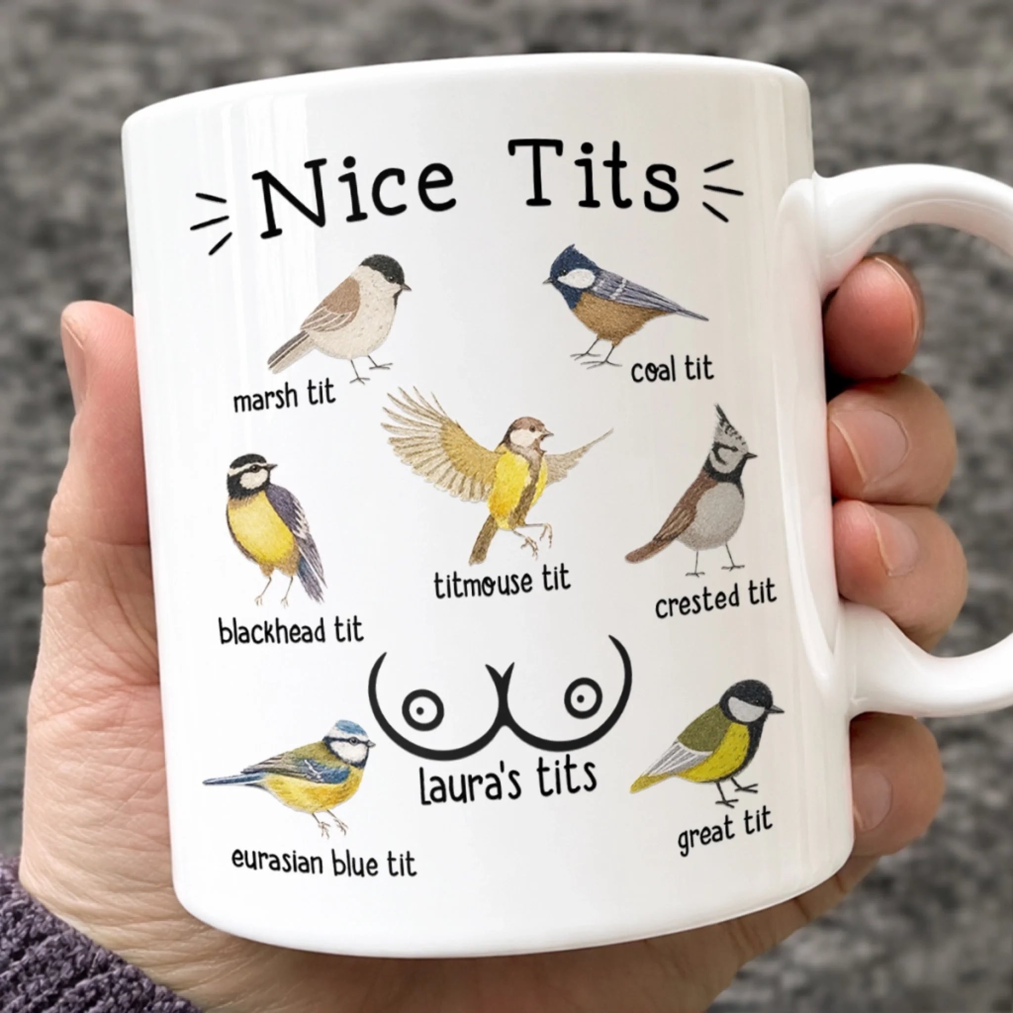 Custom Best Tits In Town Mug, Personalized Birthday Gift for Wife or Girlfriend