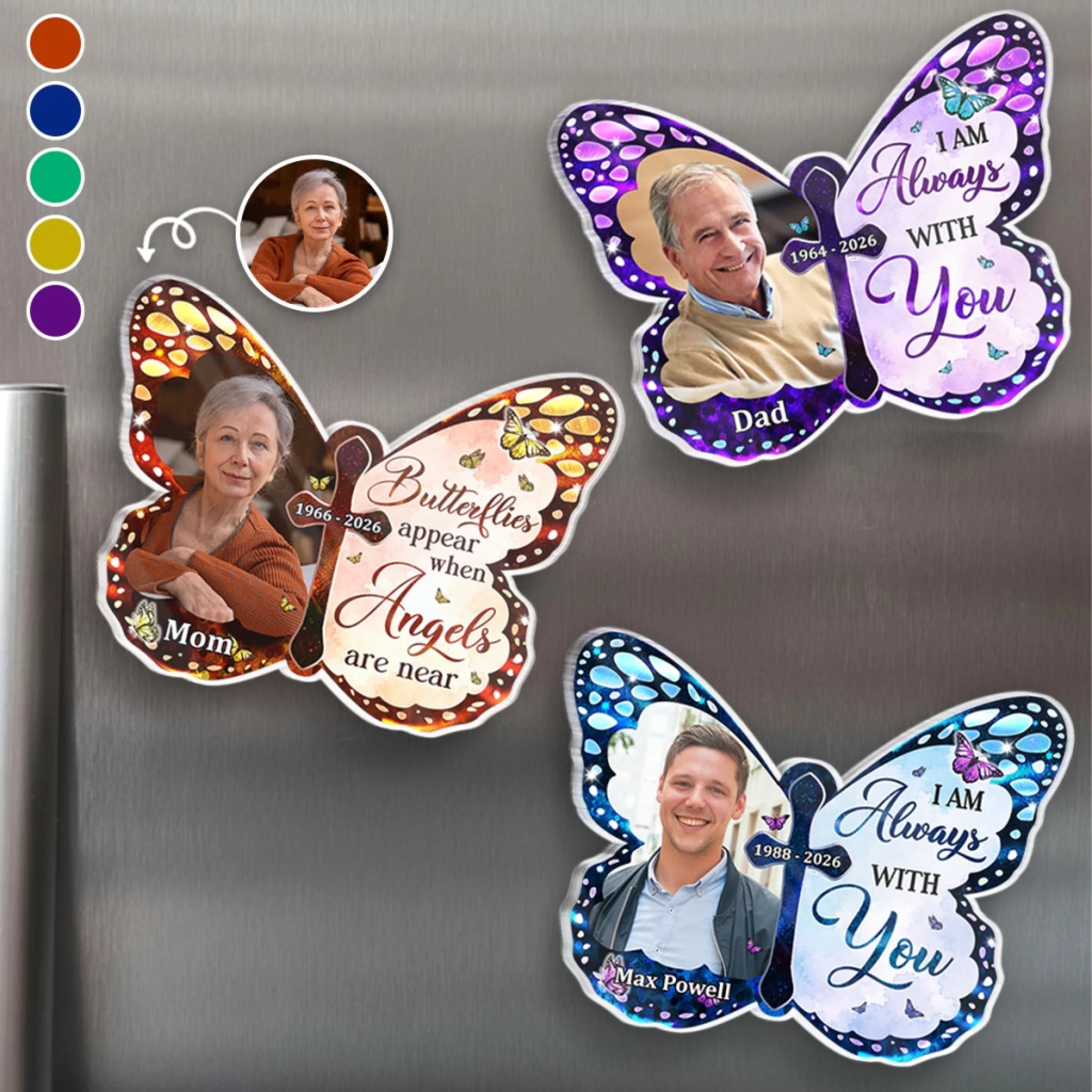 Custom Photo Acrylic Fridge Magnet, Personalized Memorial Sympathy Gift for Loss of Mom or Dad