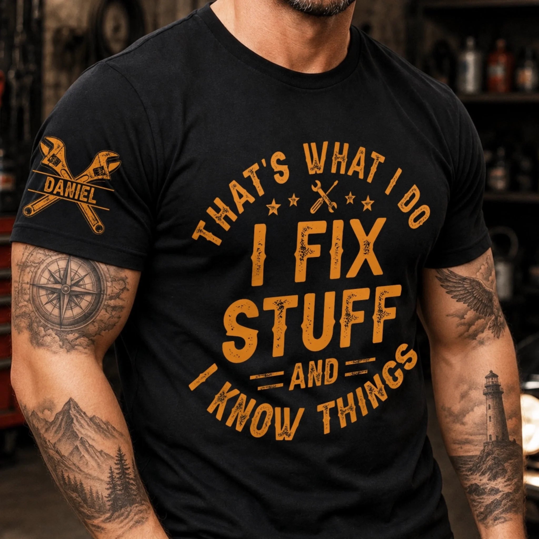Custom T-Shirt - Personalized Birthday Gift for Husband, Dad or Grandpa, Professional Fixer of Everything Broken