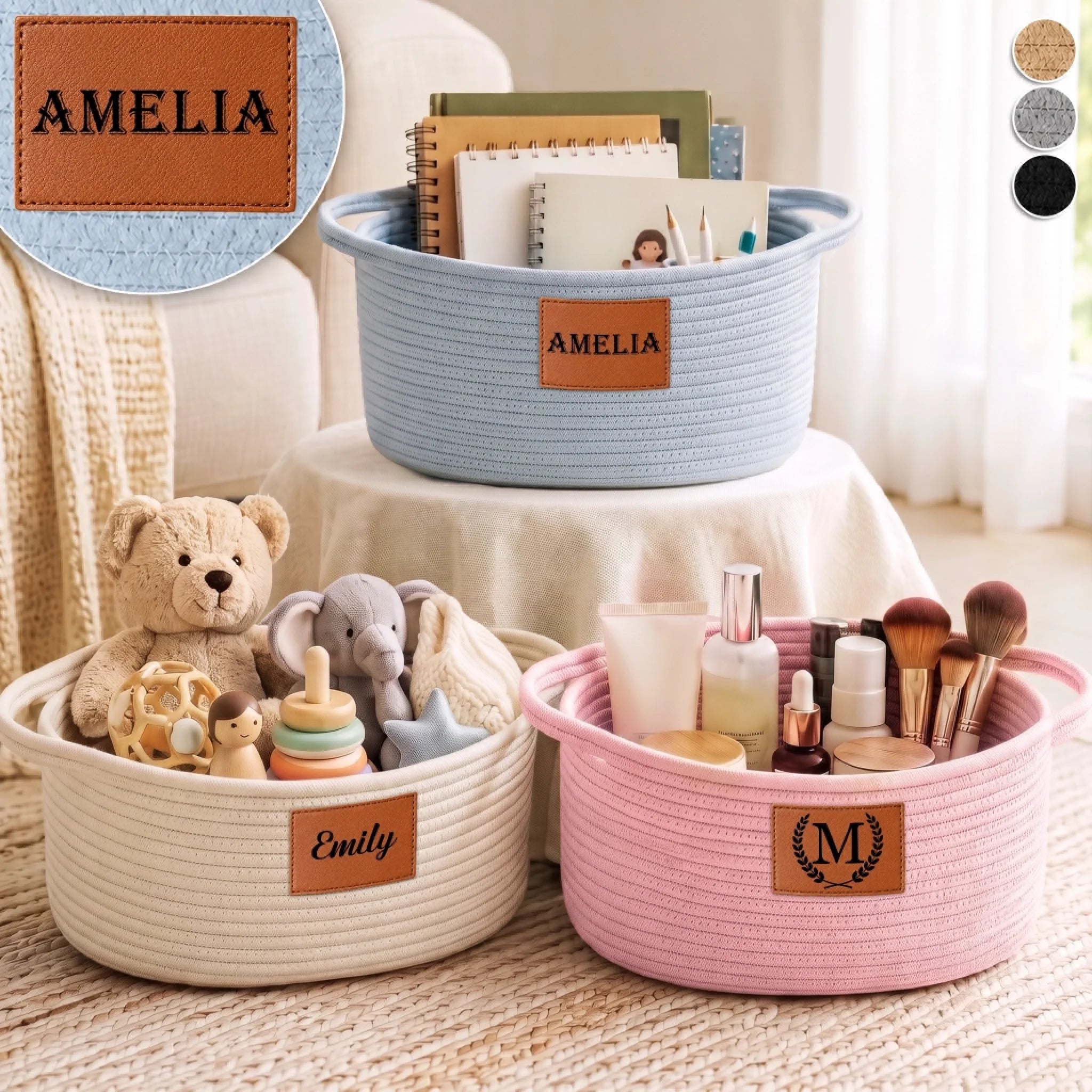 Custom Woven Rope Basket Personalized Birthday Gift for Him or Her, Shine Your Own Way