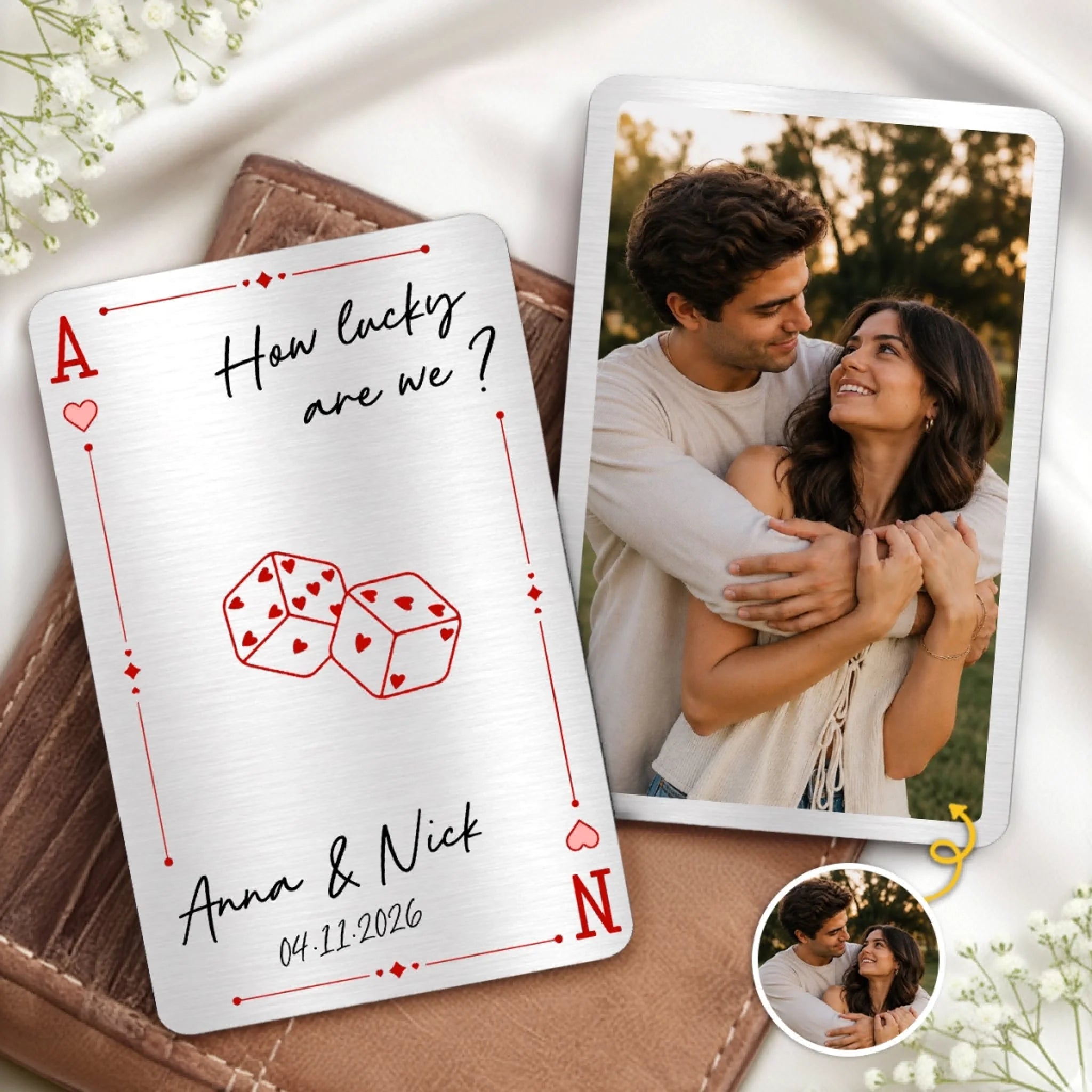 Custom Photo Metal Wallet Card, Personalized Anniversary Wedding Gift for Husband or Wife