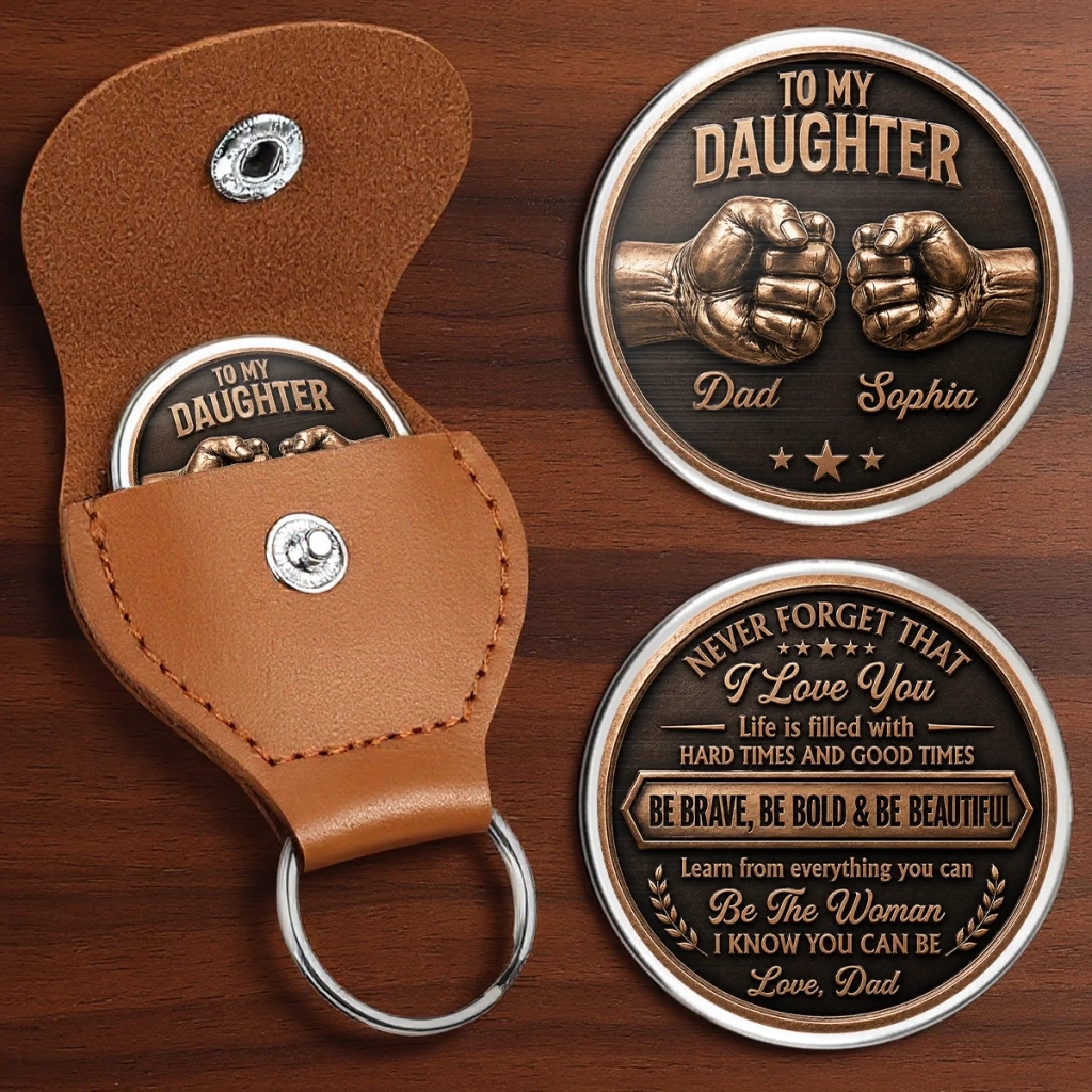 Custom Pocket Hug for Daughter, Personalized Birthday Gift, Always Here for You Keepsake