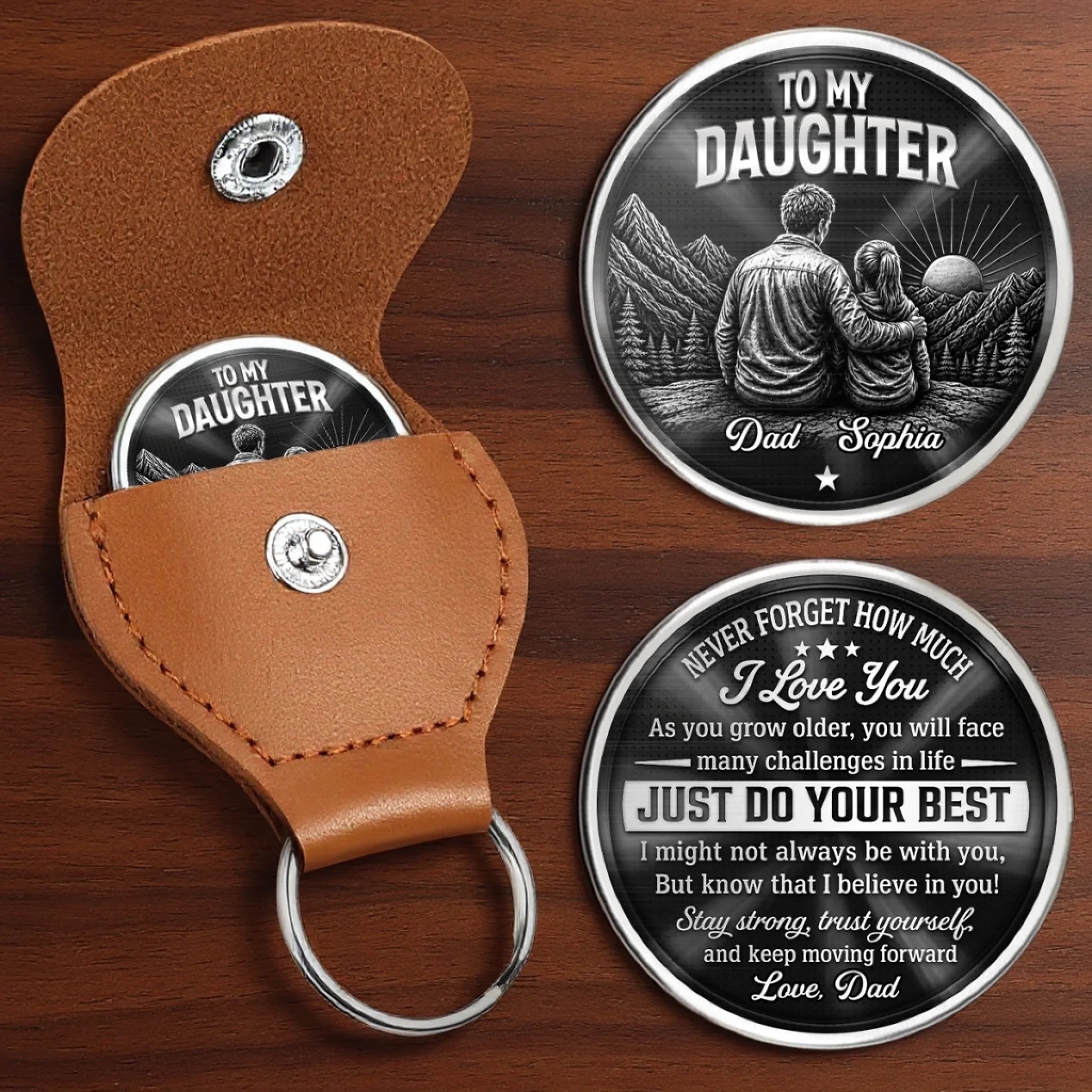 Custom Pocket Hug Personalized Birthday Gift for Daughter, Just Do Your Best Always Keepsake