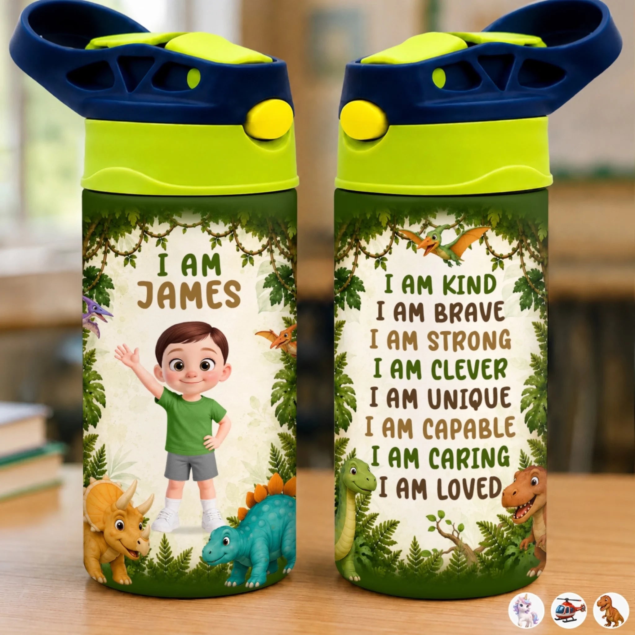 Custom Kids Insulated Water Bottle - Personalized Back to School Gift, Growing Strong Every Day