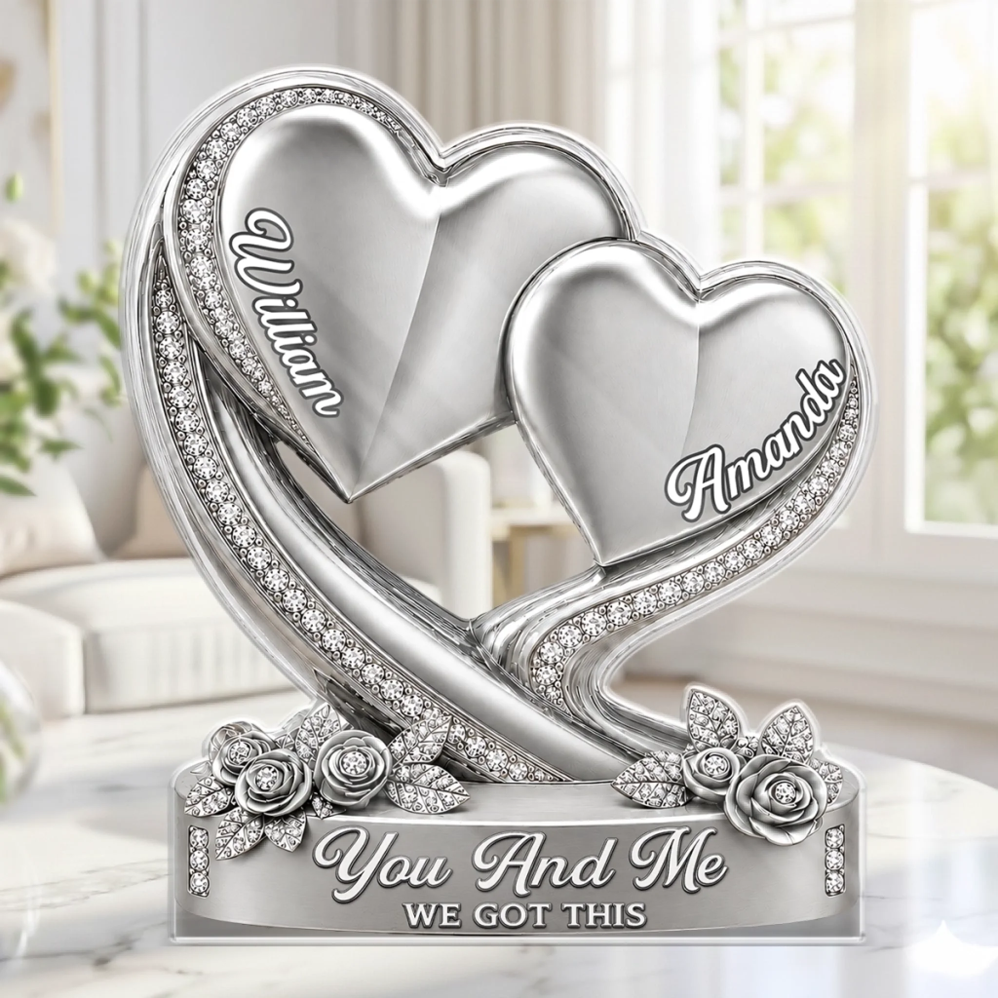 Custom Acrylic Plaque Personalized Anniversary Wedding Gift for Husband Wife Him Her