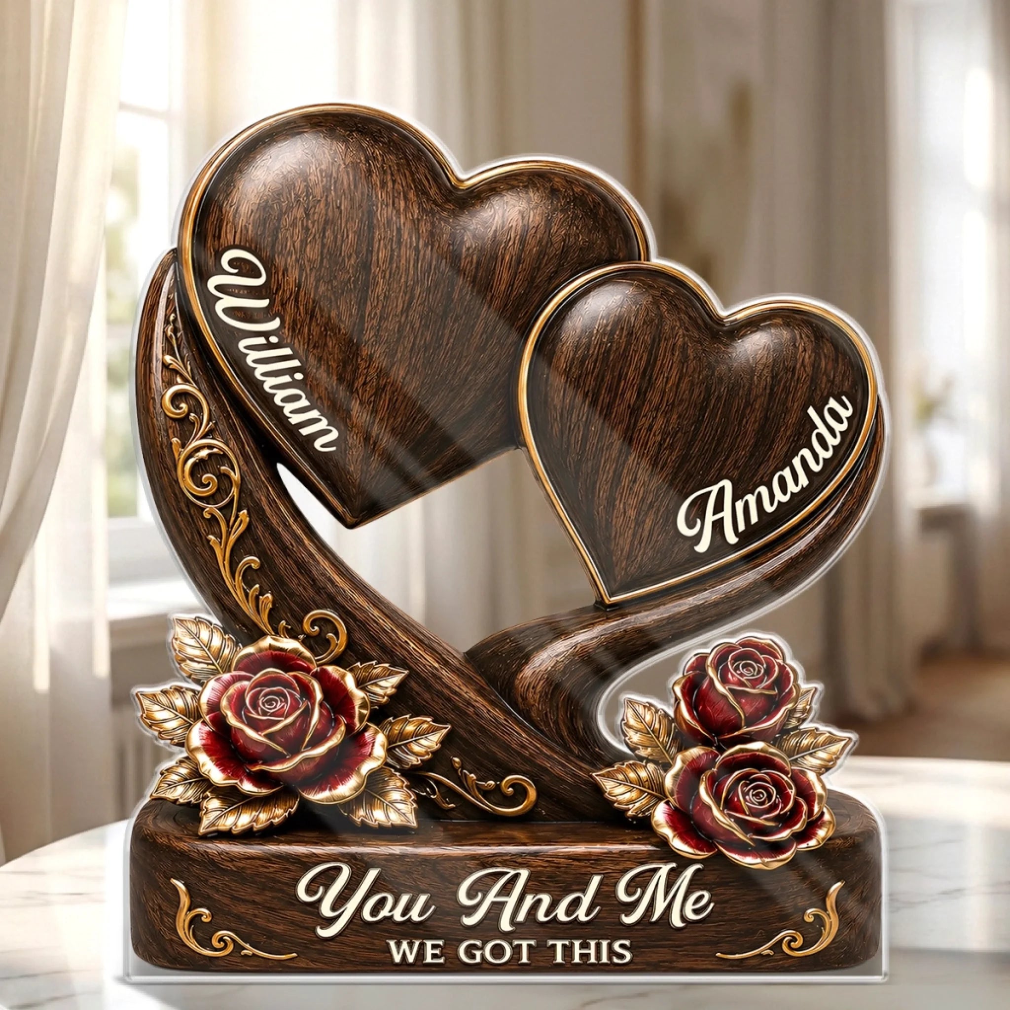 Custom Acrylic Plaque Personalized Anniversary Wedding Gift for Husband Wife Him Her