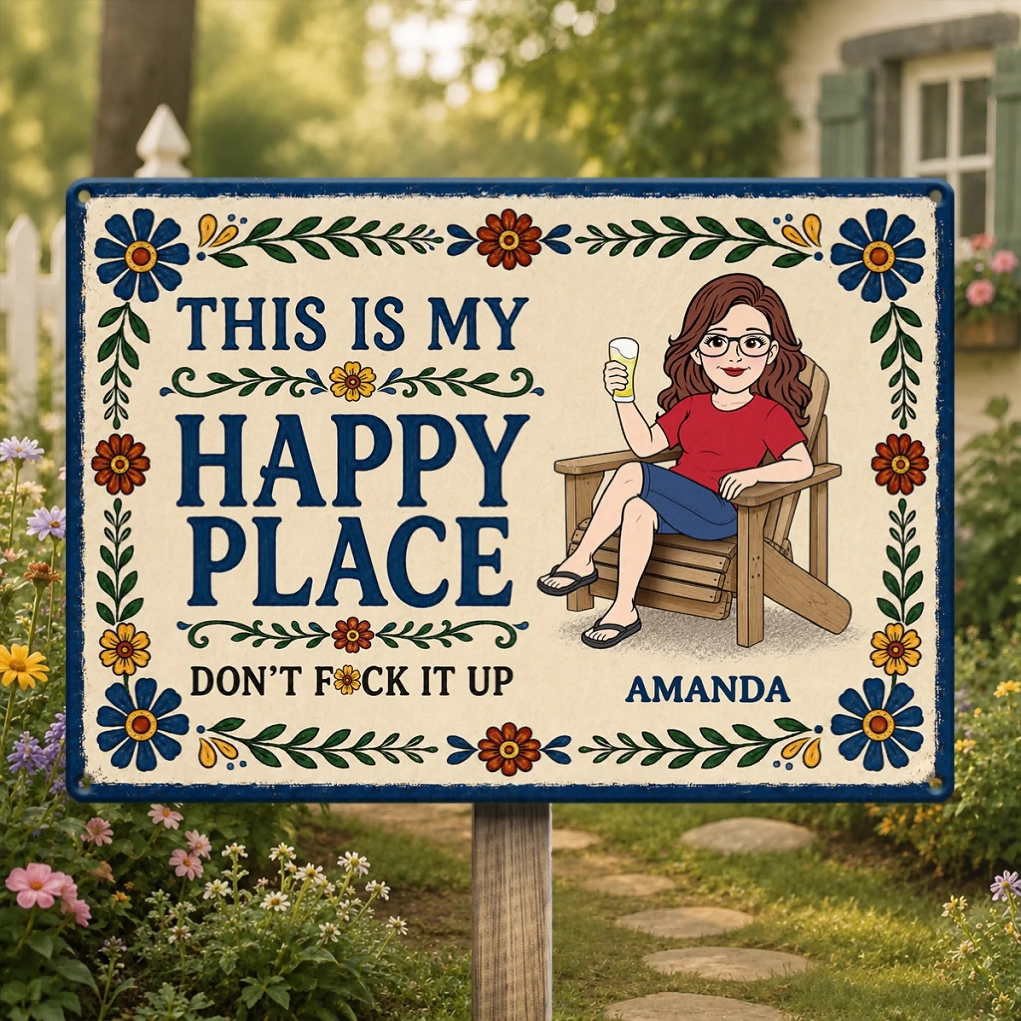 Personalized Never Too Old To Garden Metal Sign, Custom Home Decor Birthday Gift for Gardeners