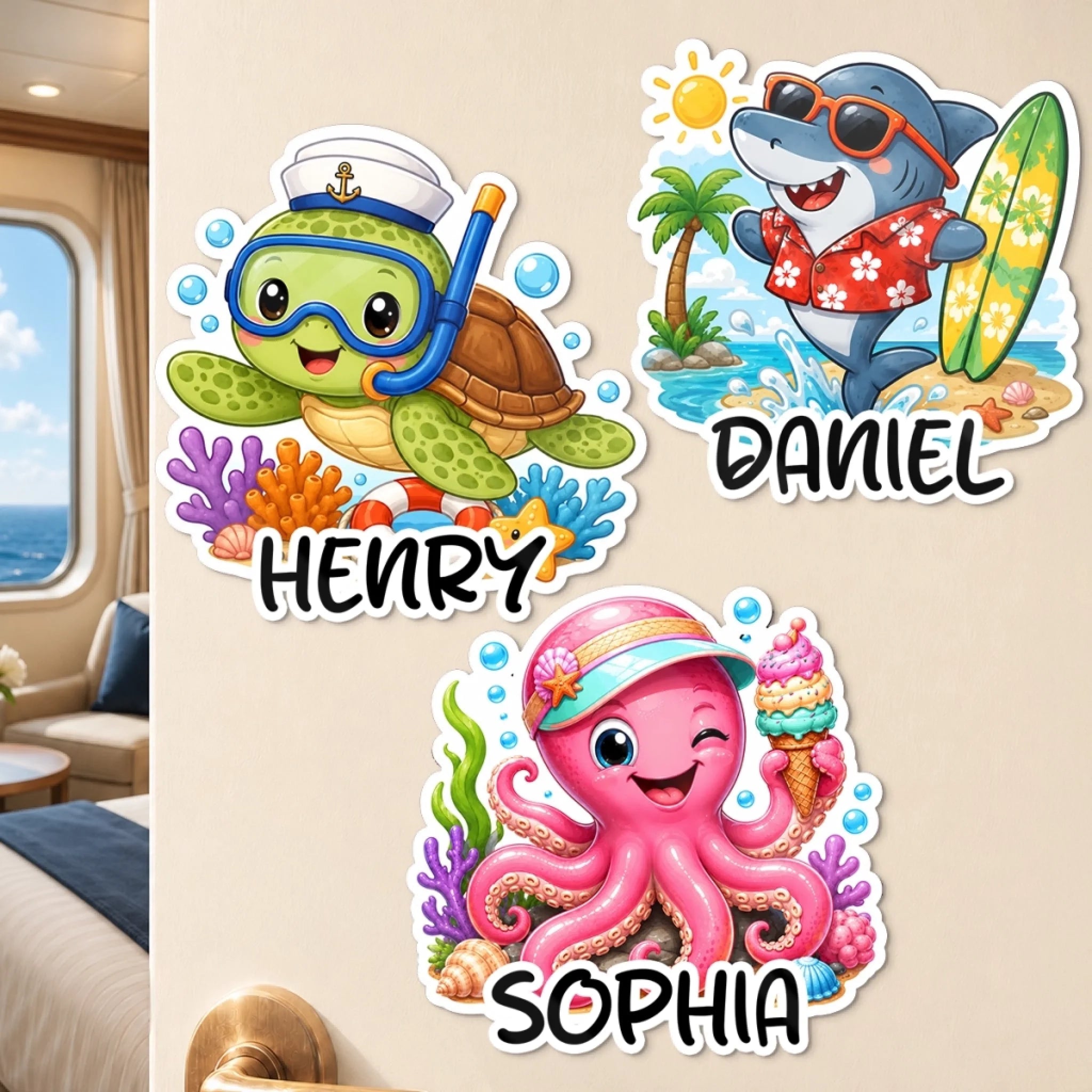 Custom Magnetic Sheet Personalized Summer Vacation Travel Gift for Family Ocean Memories