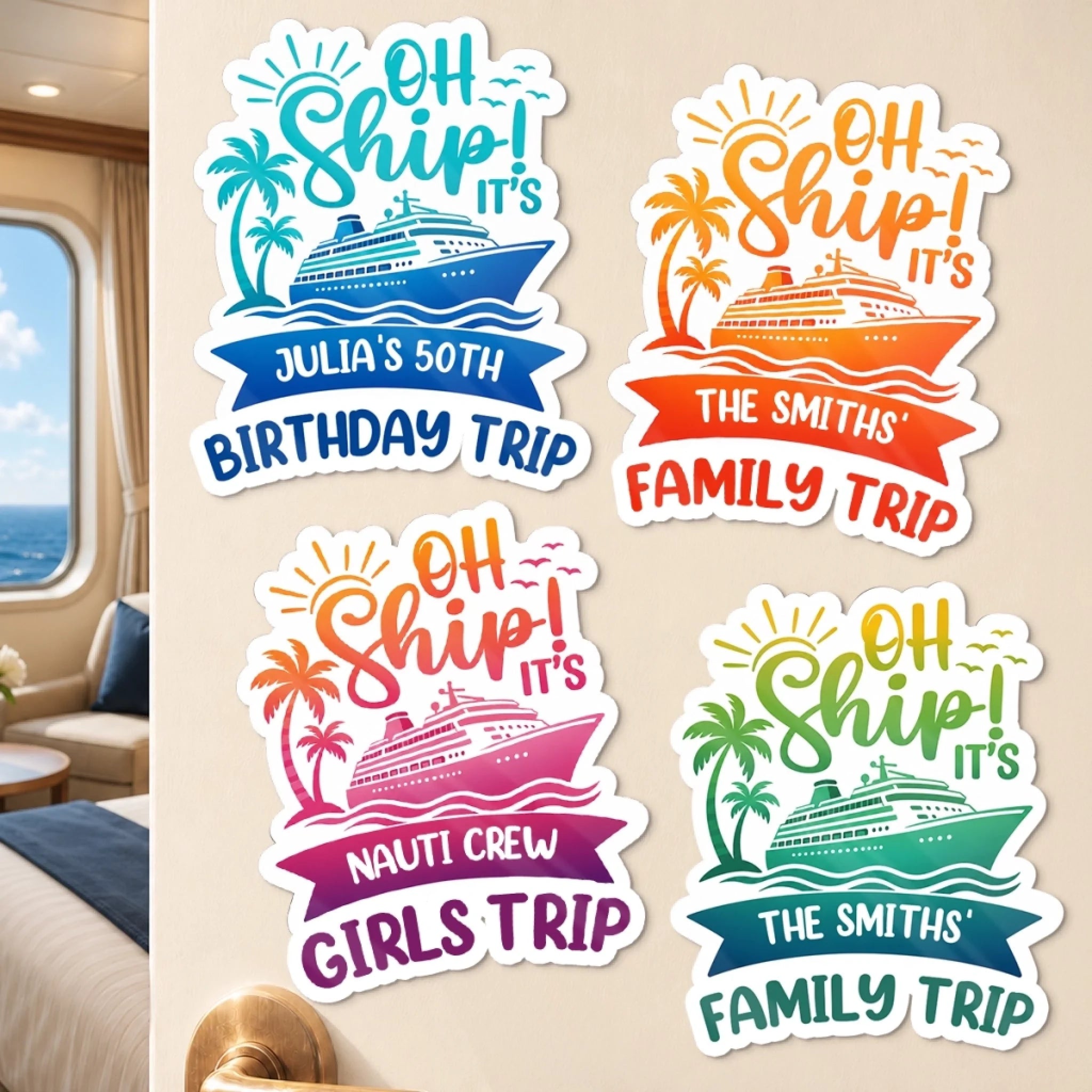 Custom Cruise Magnetic Sheet Personalized Summer Vacation Travel Gift for Women Besties Sisters and BFFs