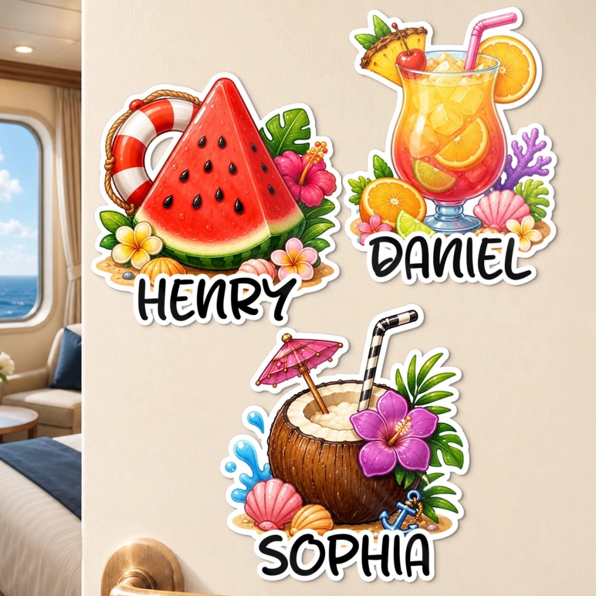 Custom Magnetic Sheet Personalized Summer Vacation Travel Gift for Mom Dad Brother Sister