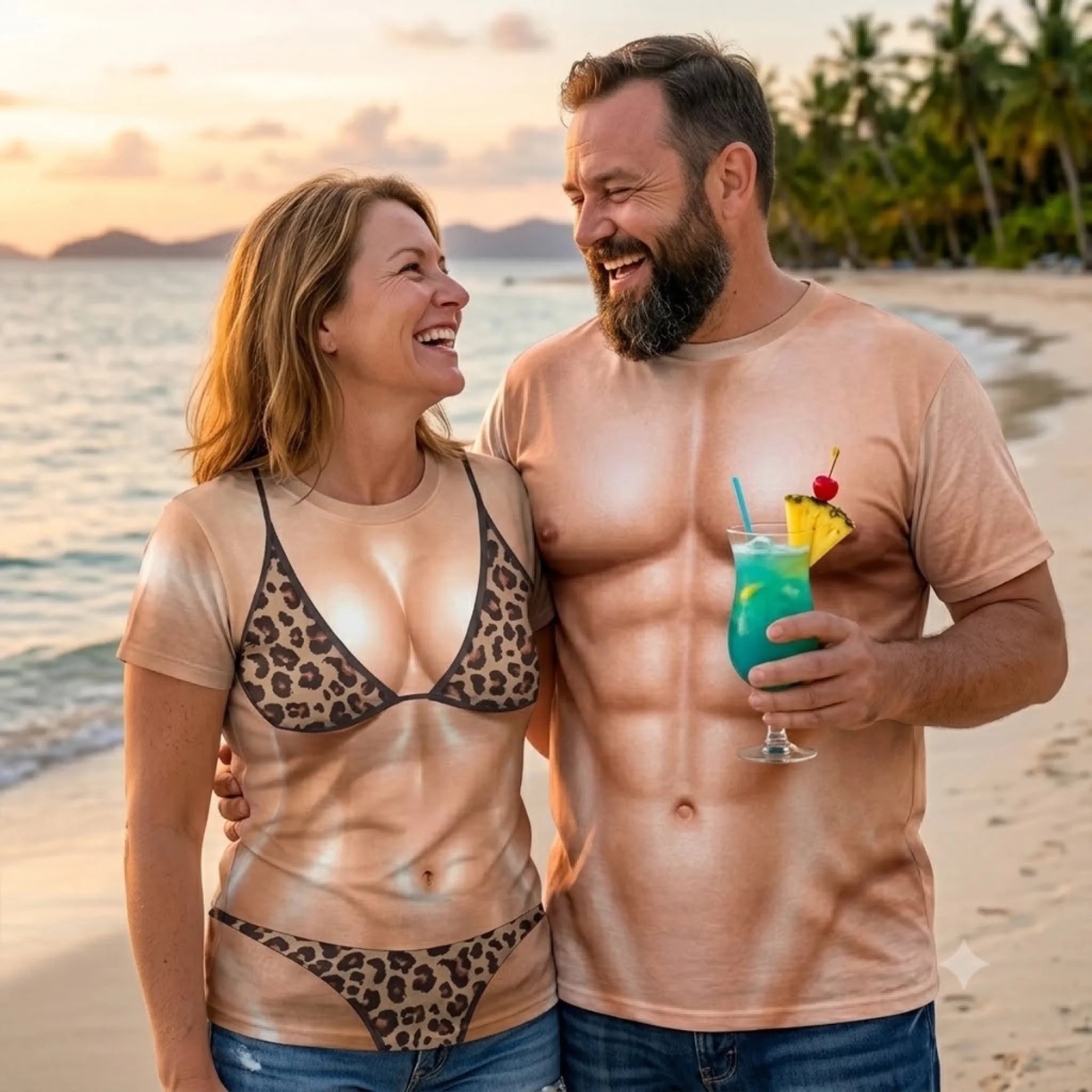 Custom Funny T-shirt for Summer Vacation Travel Gift for Husband and Wife Beach Couple Goals