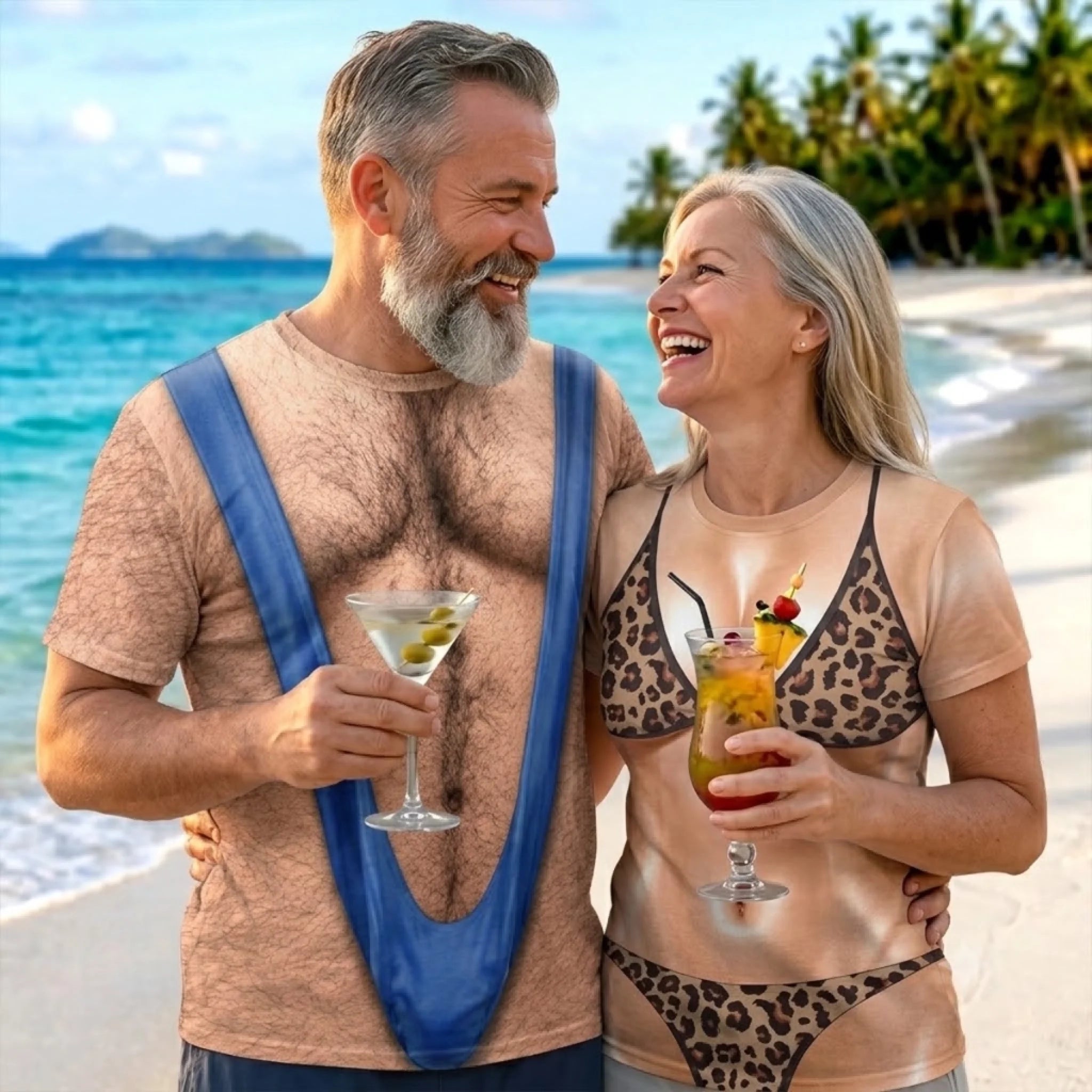 Custom Funny T-Shirt for Couples Too Hot For The Beach Personalized Summer Vacation Travel Gift