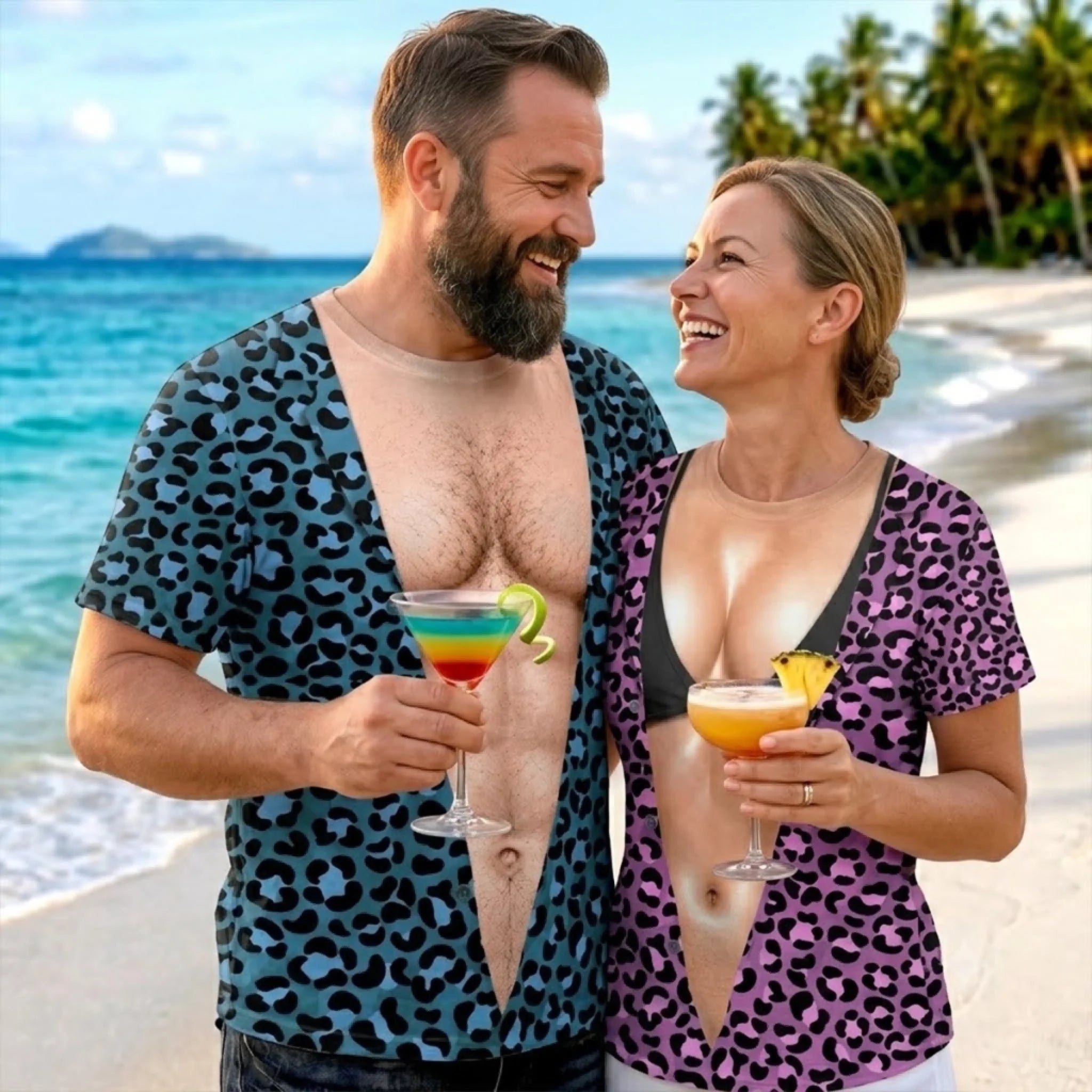 Custom Funny T-Shirt for Couples, Personalized Summer Vacation Travel Gift for Husband and Wife