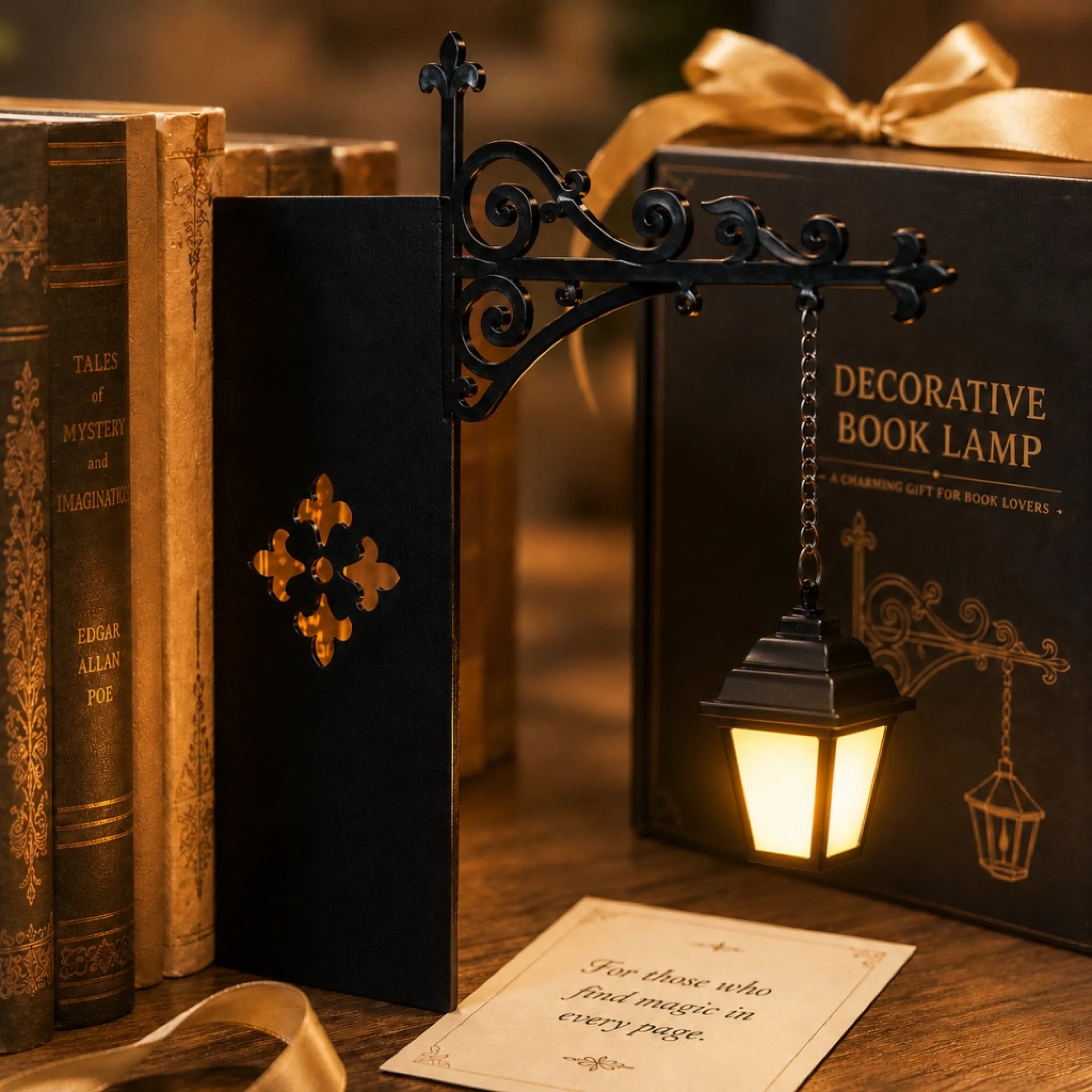 Bookshelf Lantern Light for Book Lovers, Cozy Reading Nook Decor & Bookish Gift for Readers