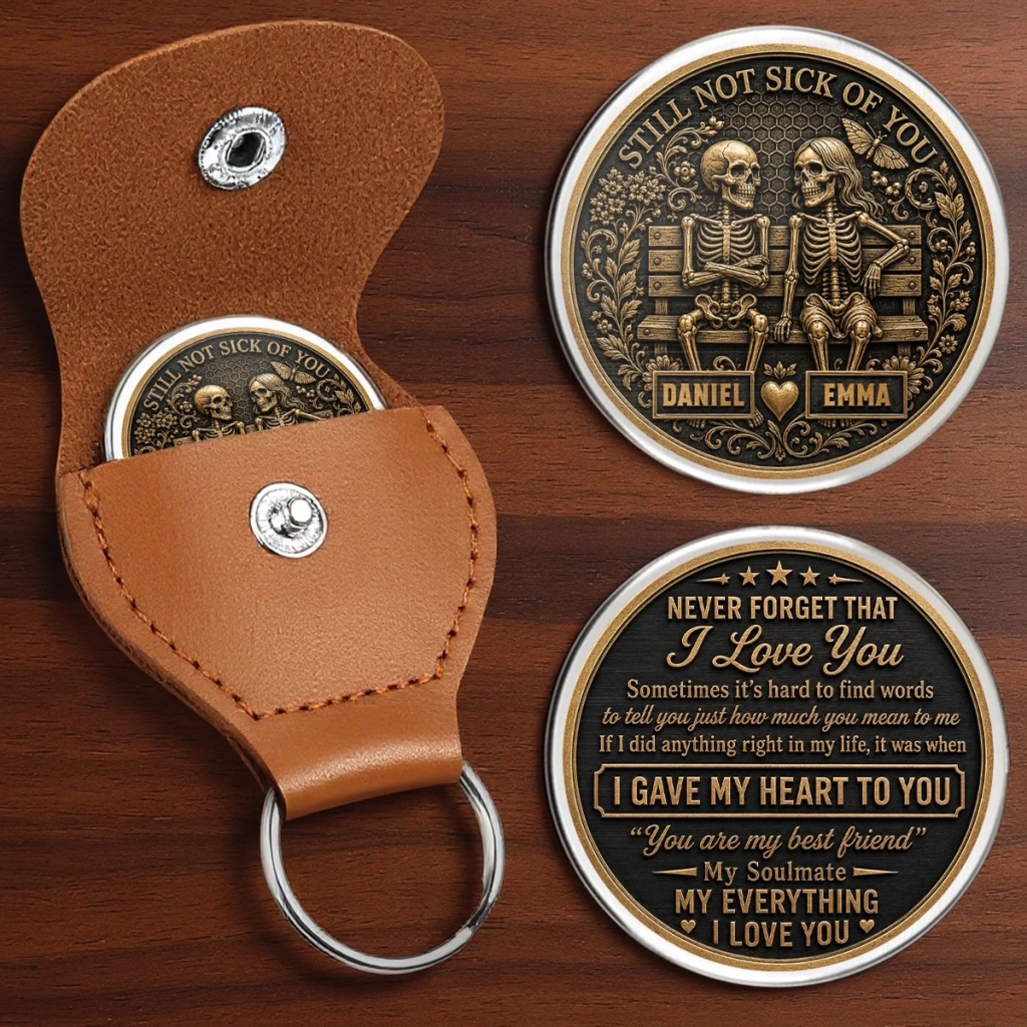 Personalized Skeleton Pocket Hug Keepsake, Anniversary or Wedding Gift for Husband, Wife, Him or Her