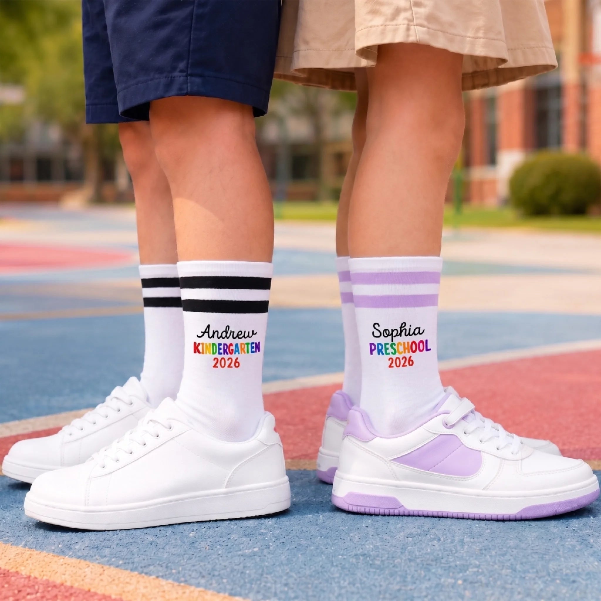Custom Kids Crew Socks Personalized Middle Tube Socks for Back to School Gifts and New Adventures
